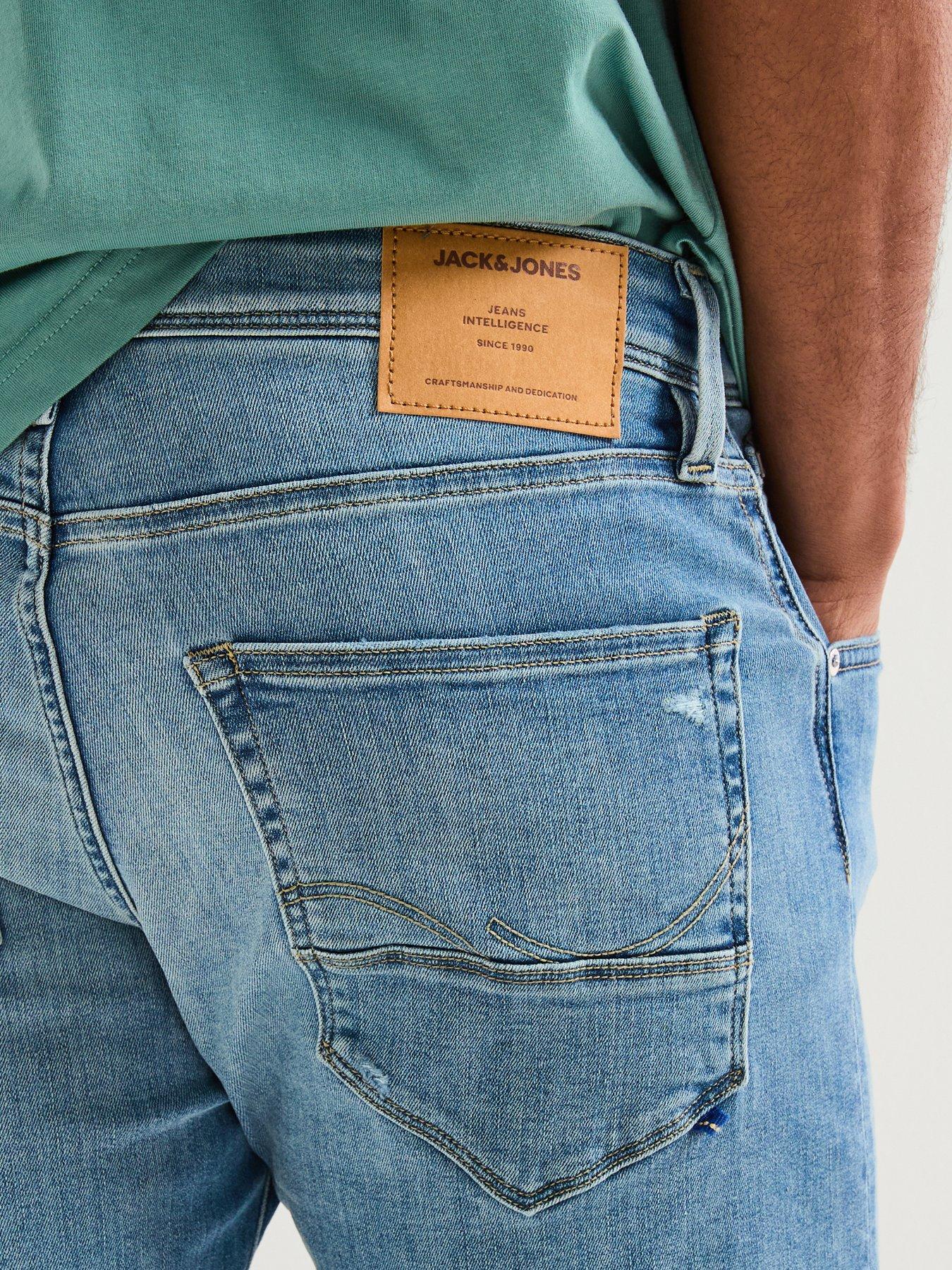 Image 4 of 4 of Jack & Jones Fox Denim Shorts - Blue