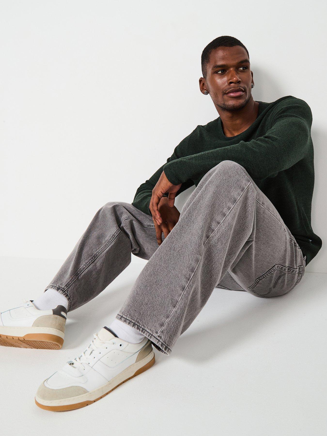 Jack & Jones Grey Loose Jeans Alex Original Sq 060 - Image 3