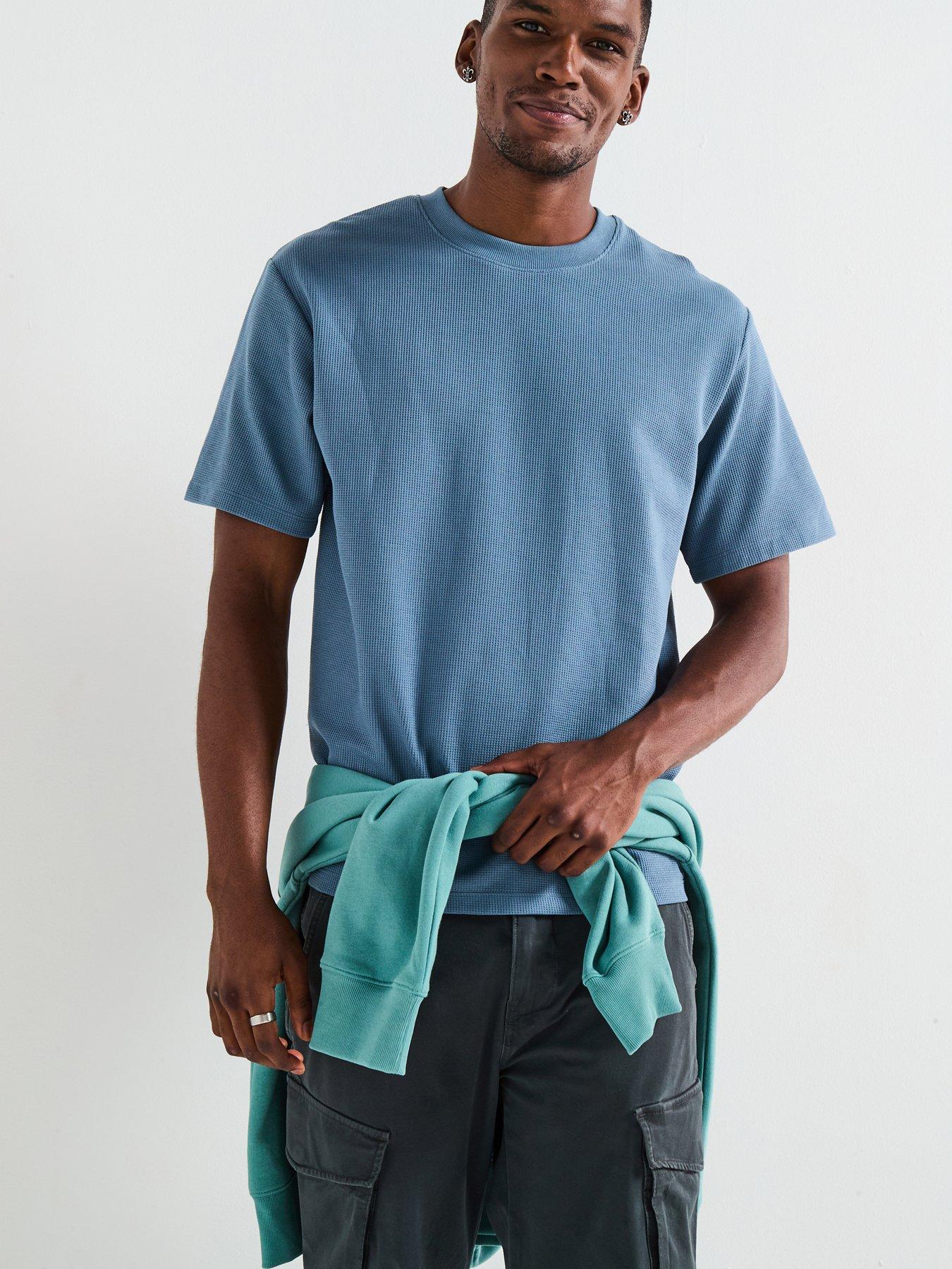 Jack & Jones Austin Short Sleeve Crew Neck T-Shirt, Blue Mirage, Size L, Men