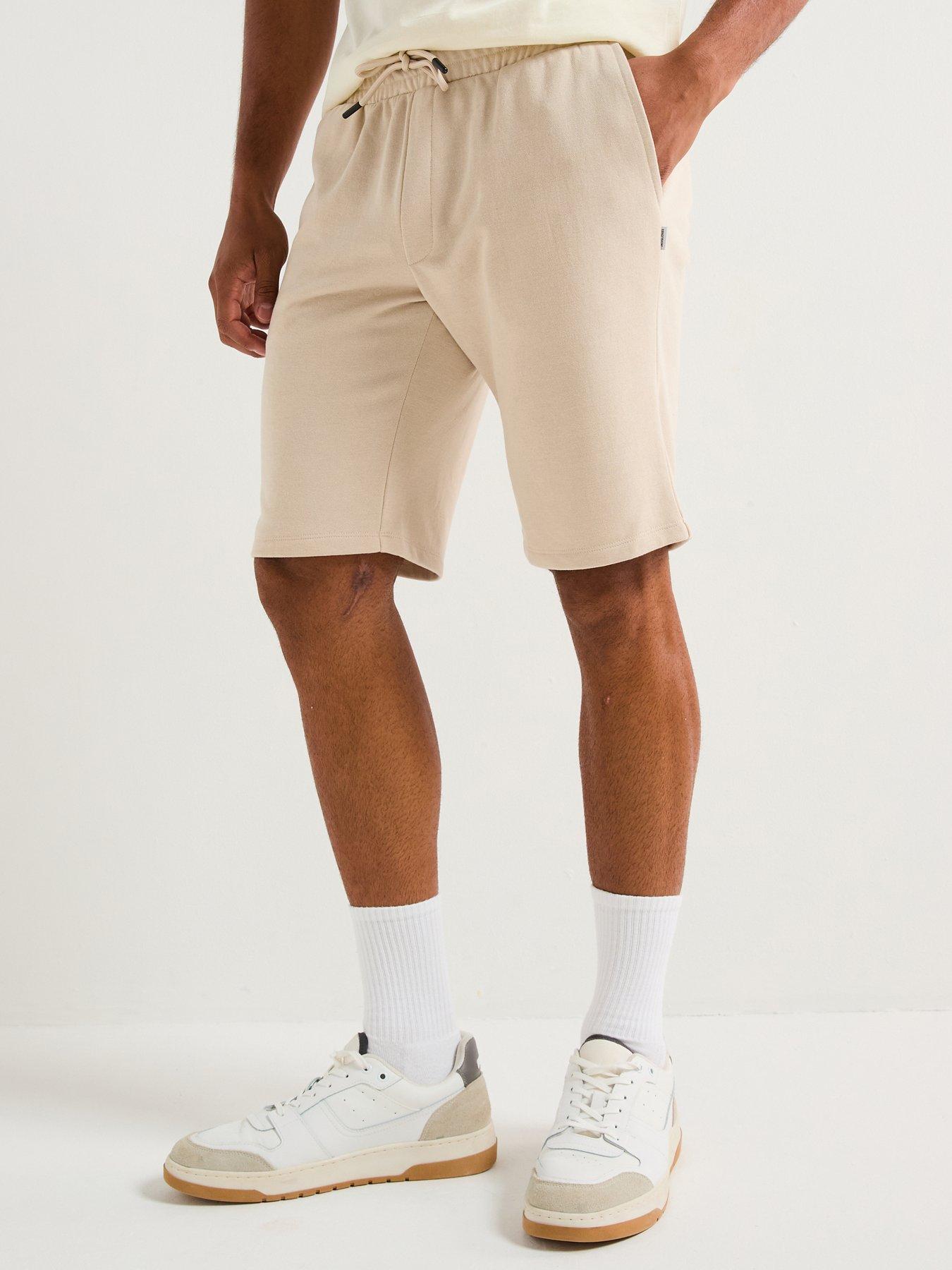 Image 1 of 5 of Jack & Jones Bradley Mid Length Sweat Shorts - Cream