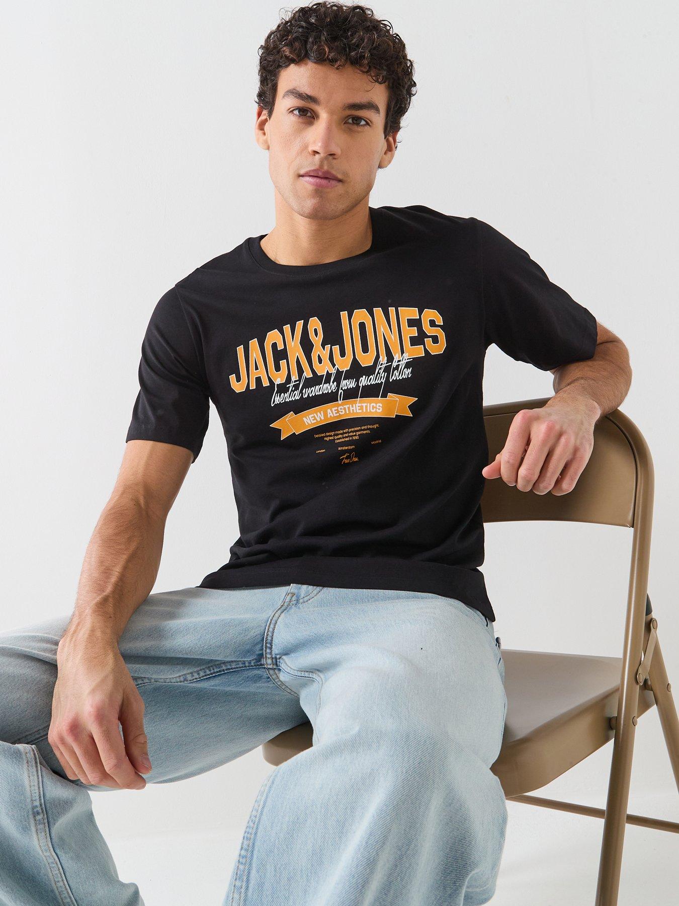 Image 4 of 6 of Jack & Jones Logo Short Sleeve T-Shirt - Black