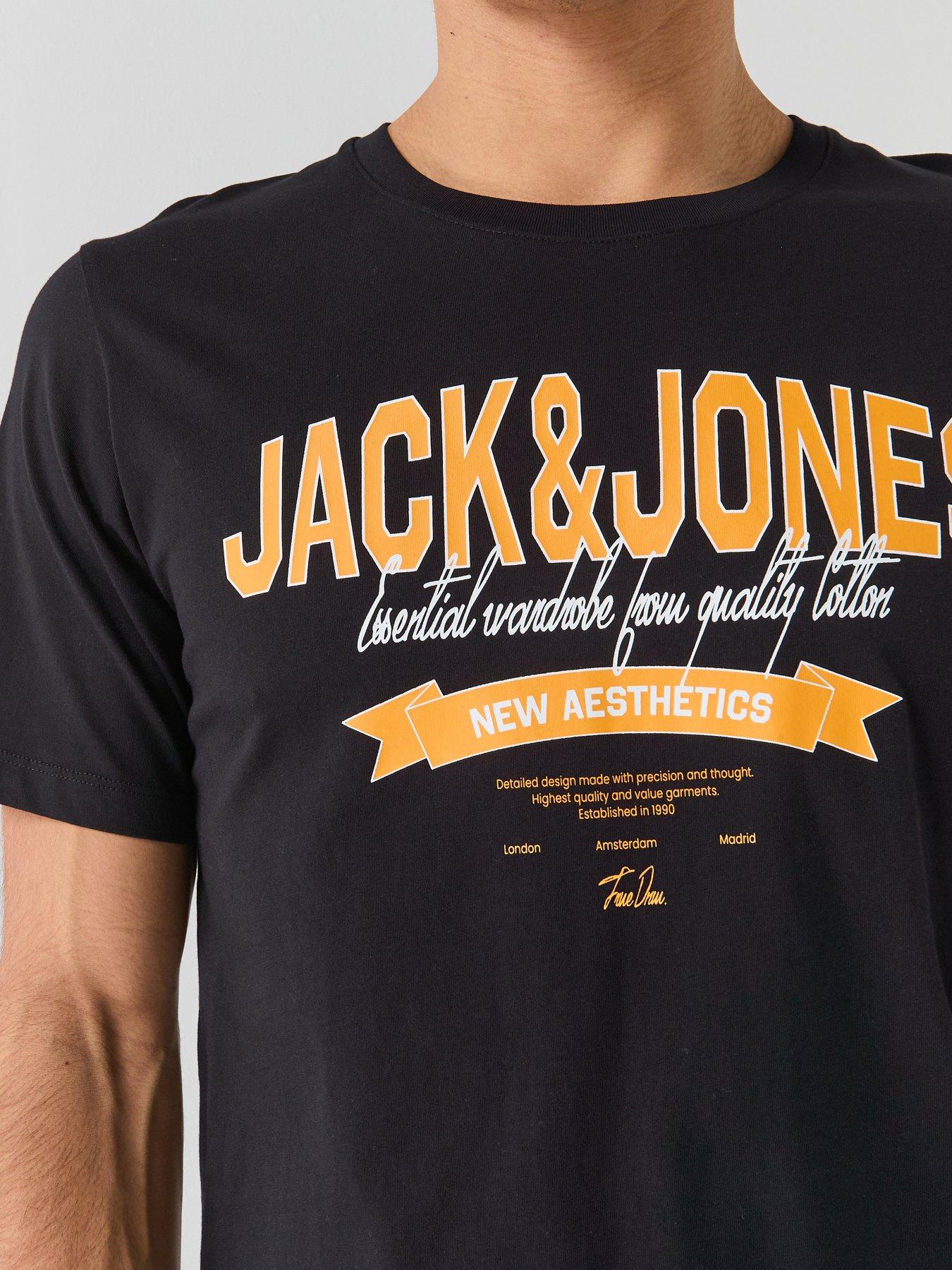 Image 6 of 6 of Jack & Jones Logo Short Sleeve T-Shirt - Black
