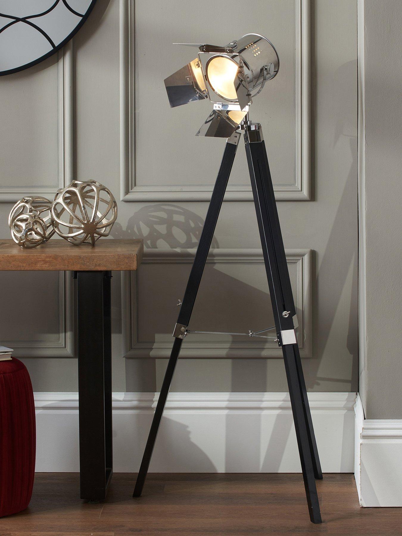 Image 1 of 7 of Pacific Lifestyle Hereford Silver and Black Tripod Floor Lamp