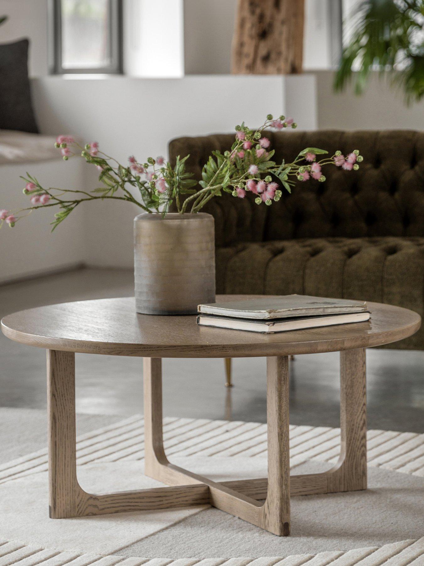 Gallery Direct Craft Round Coffee Table - Smoked Oak