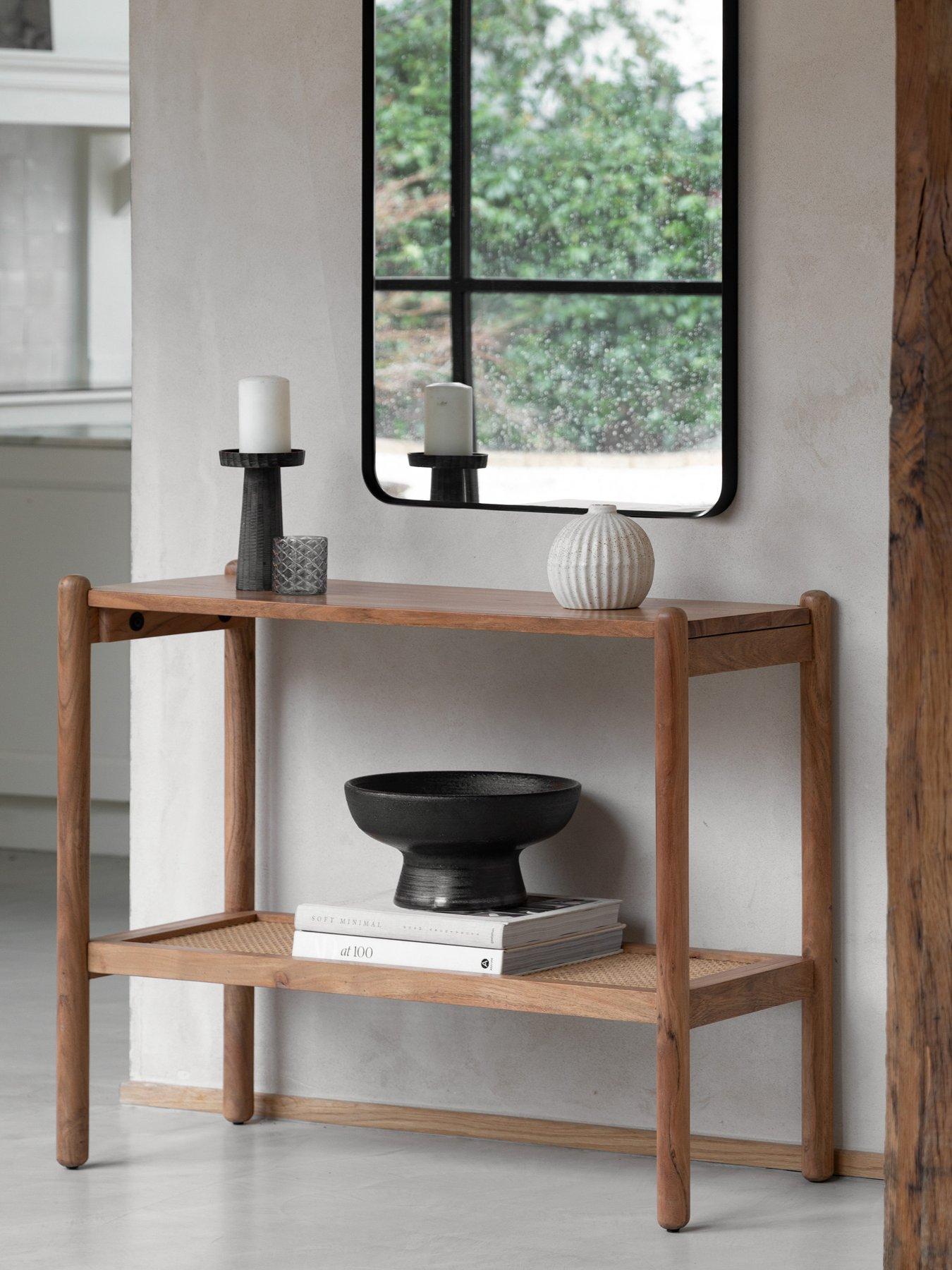 Image 1 of 5 of Gallery Direct Cannes Solid Acacia Wood &amp; Rattan Console Table