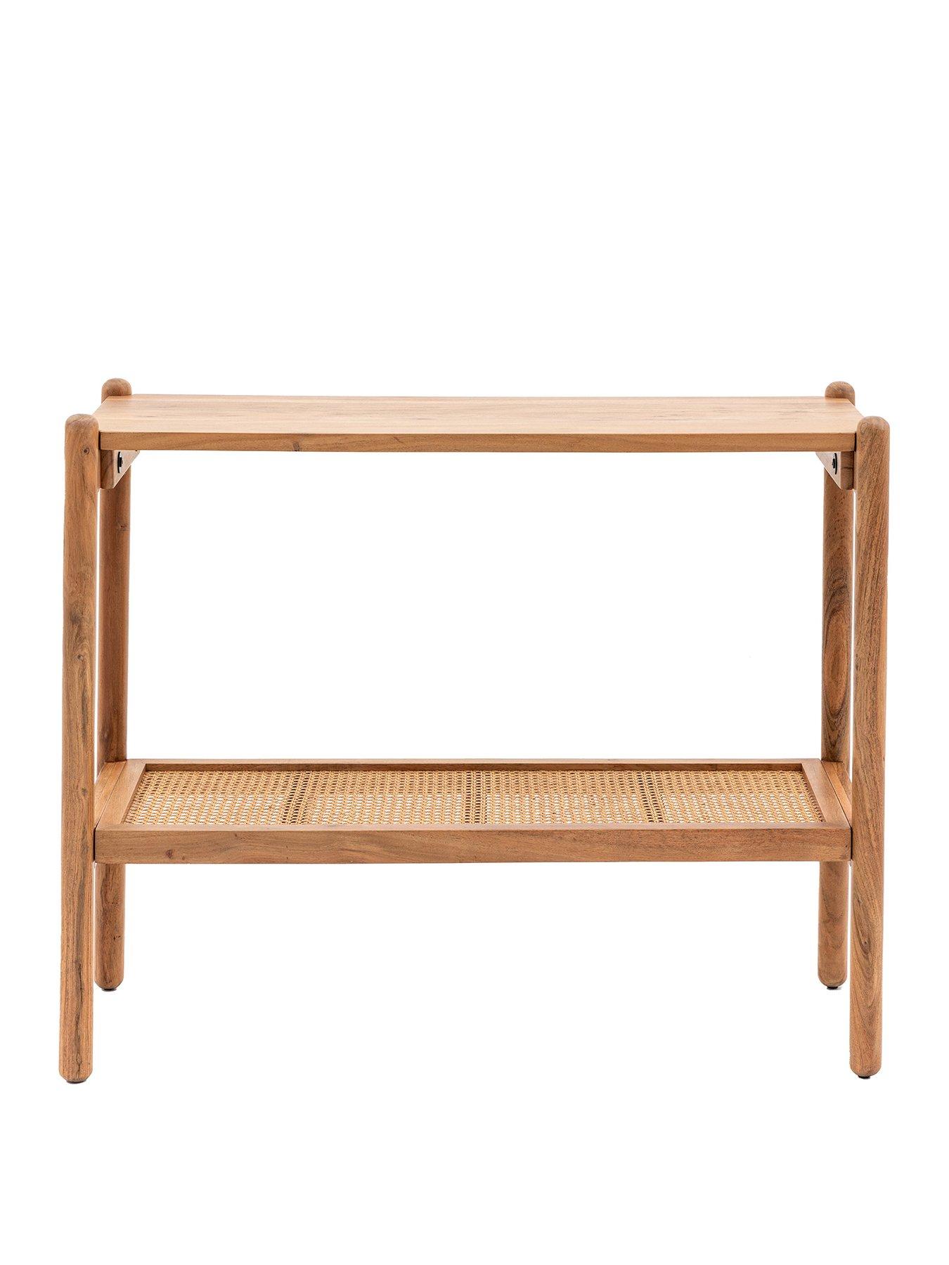 Image 2 of 5 of Gallery Direct Cannes Solid Acacia Wood &amp; Rattan Console Table