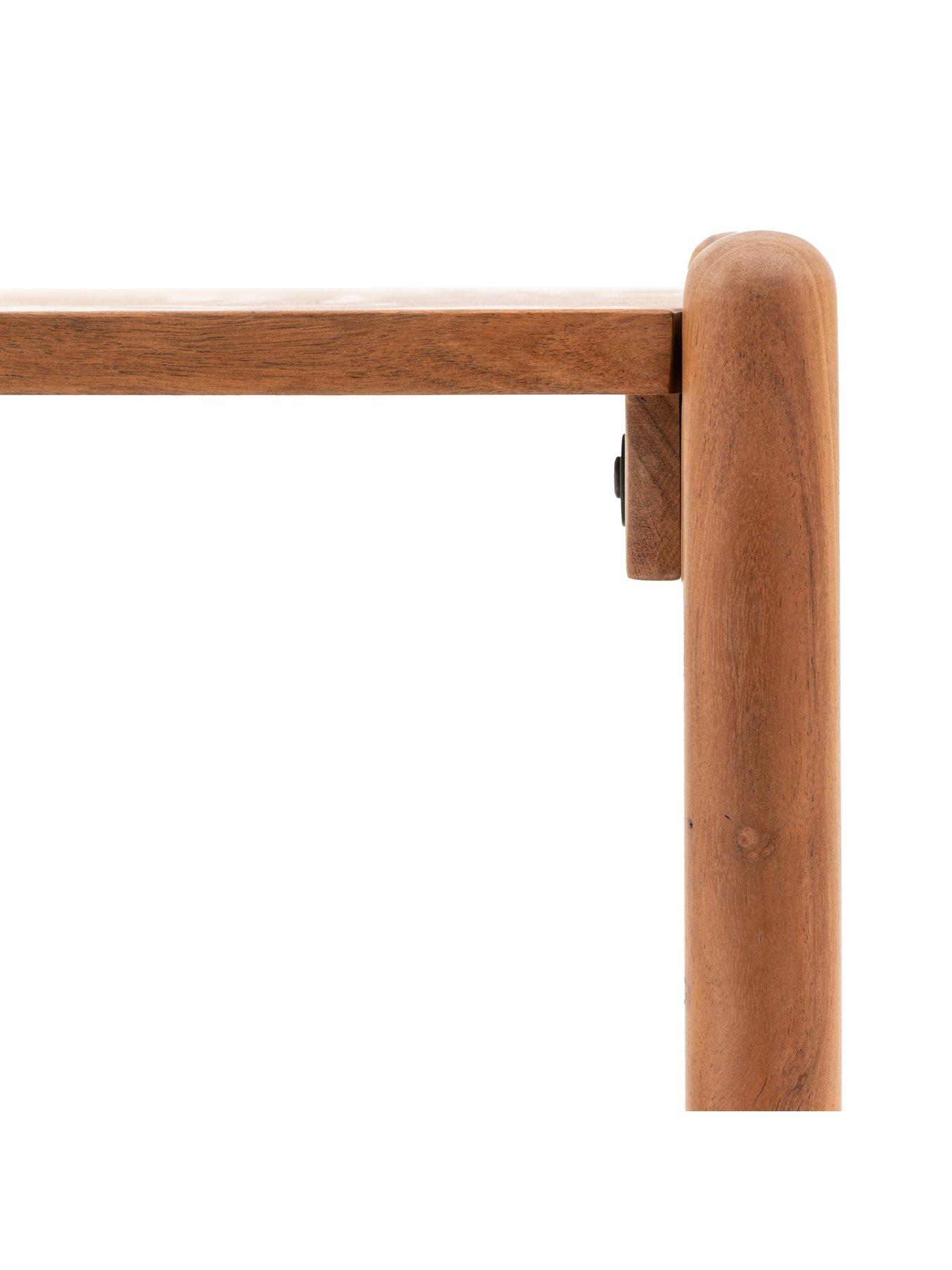 Image 4 of 5 of Gallery Direct Cannes Solid Acacia Wood &amp; Rattan Console Table