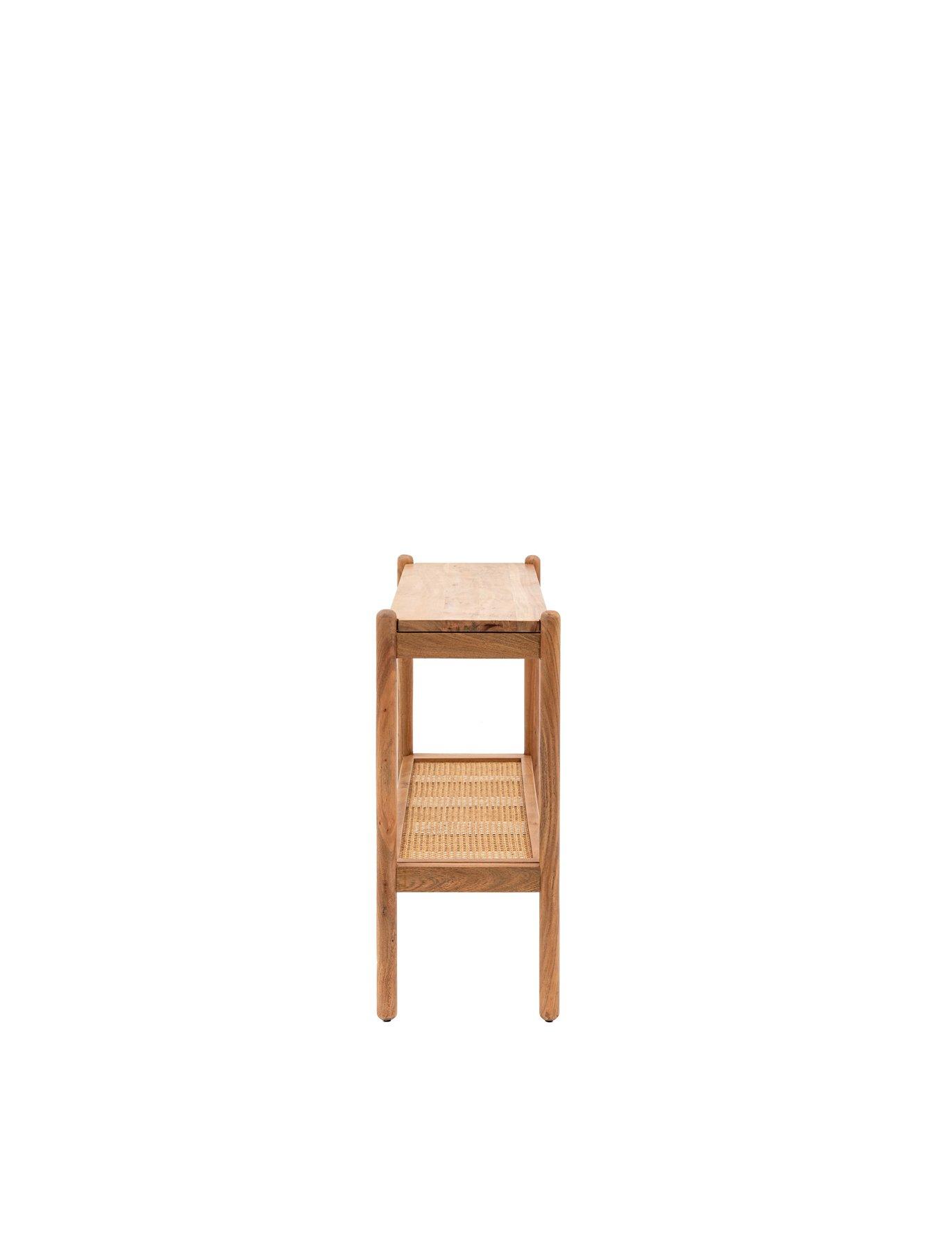 Image 5 of 5 of Gallery Direct Cannes Solid Acacia Wood &amp; Rattan Console Table