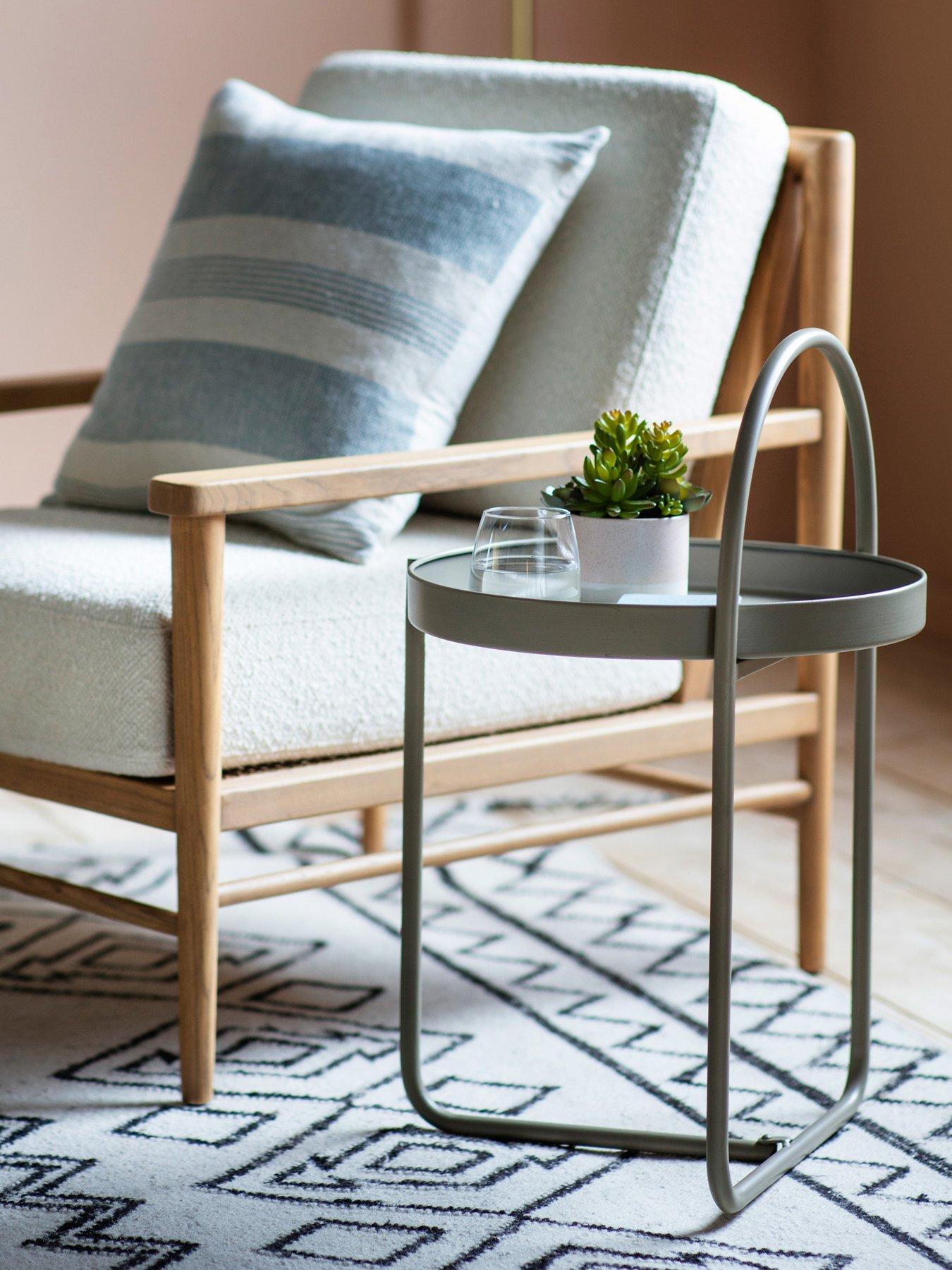 undefined Melbury Metal Side Table - Latte