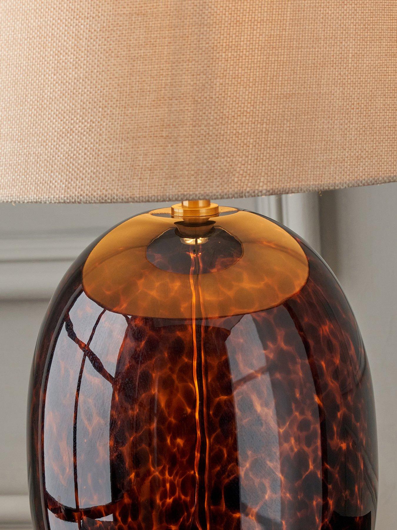 Pacific Lifestyle Lucien Tortoiseshell Glass Tall Table Lamp | Very
