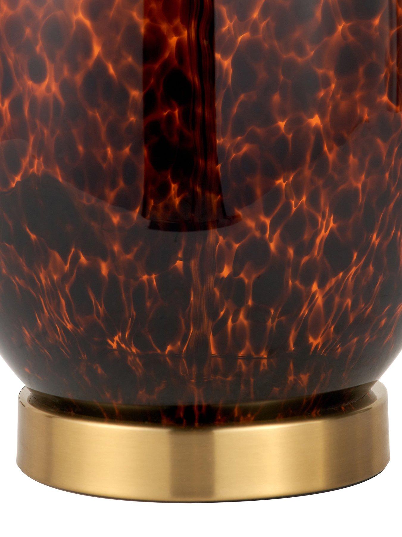 Pacific Lifestyle Lucien Tortoiseshell Glass Tall Table Lamp | Very