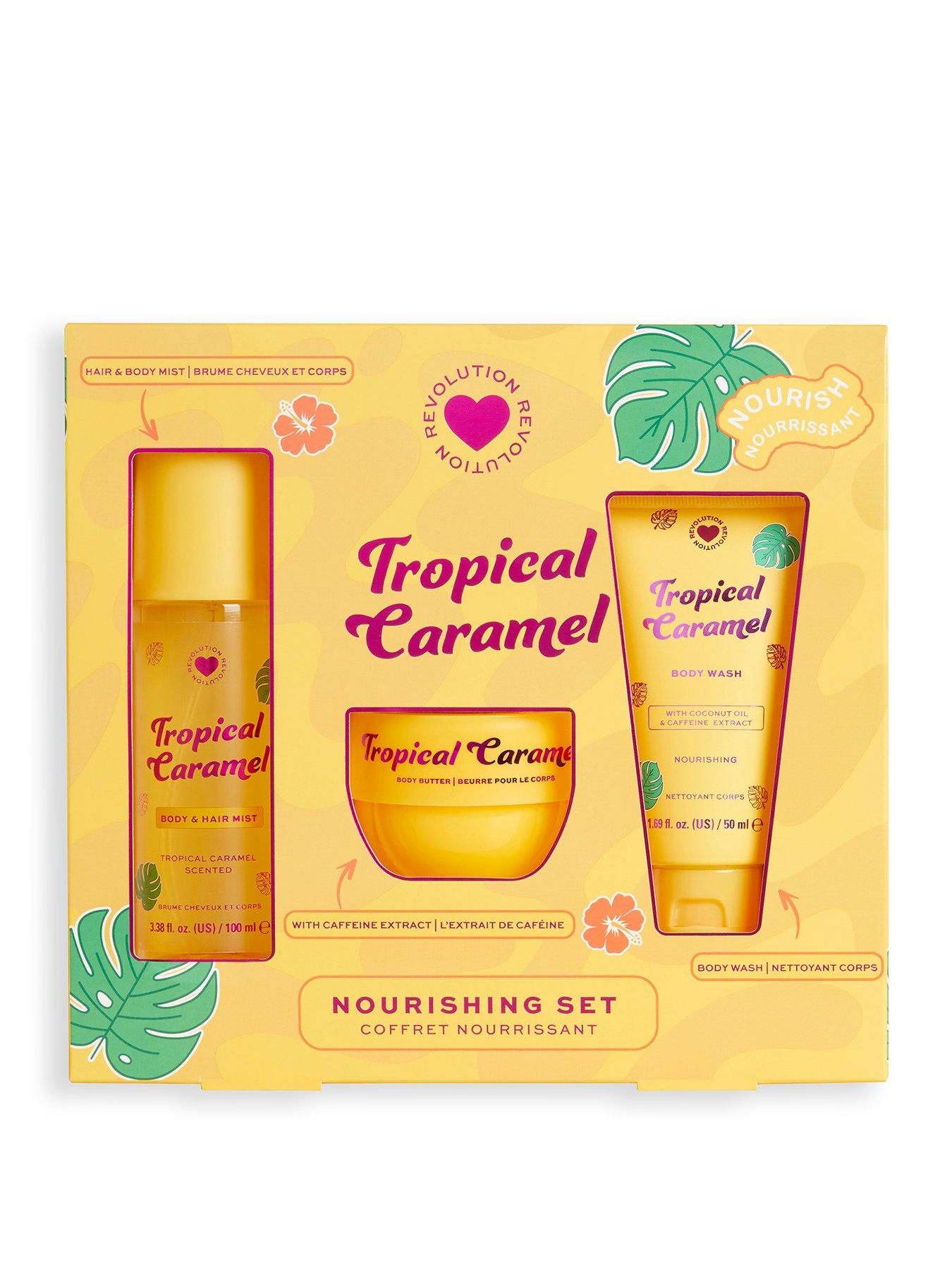 Image 1 of 2 of Revolution Beauty London I Heart Revolution Tropical Caramel Bath & Body Gift Set