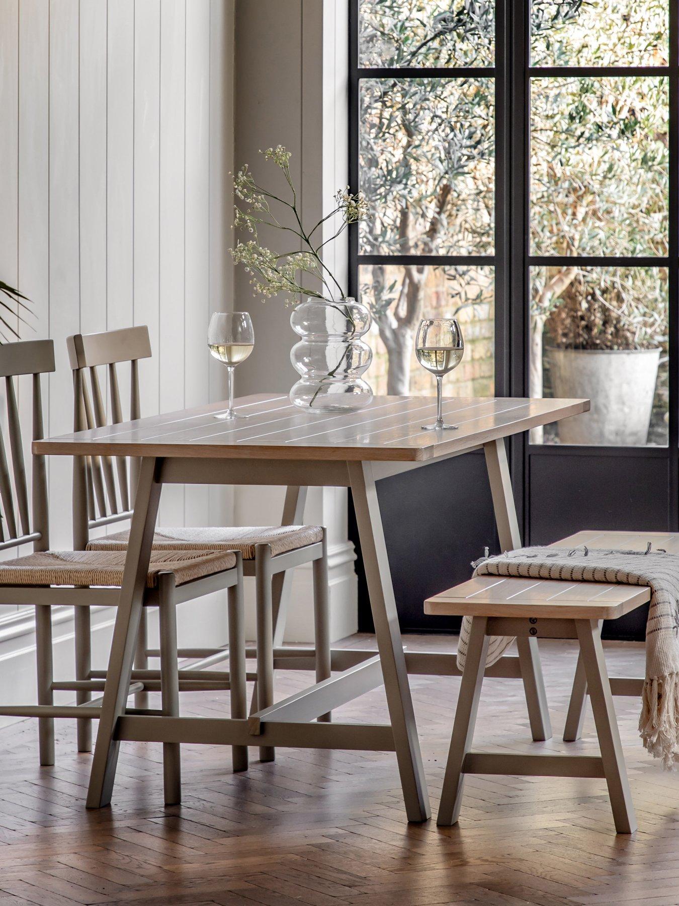 Gallery Direct Eton Trestle Dining Table - Prairie - Contains Solid Wood