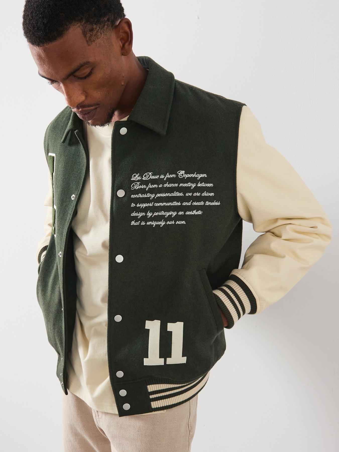 Les Deux Varsity Wool Varsity Jacket - Light Green