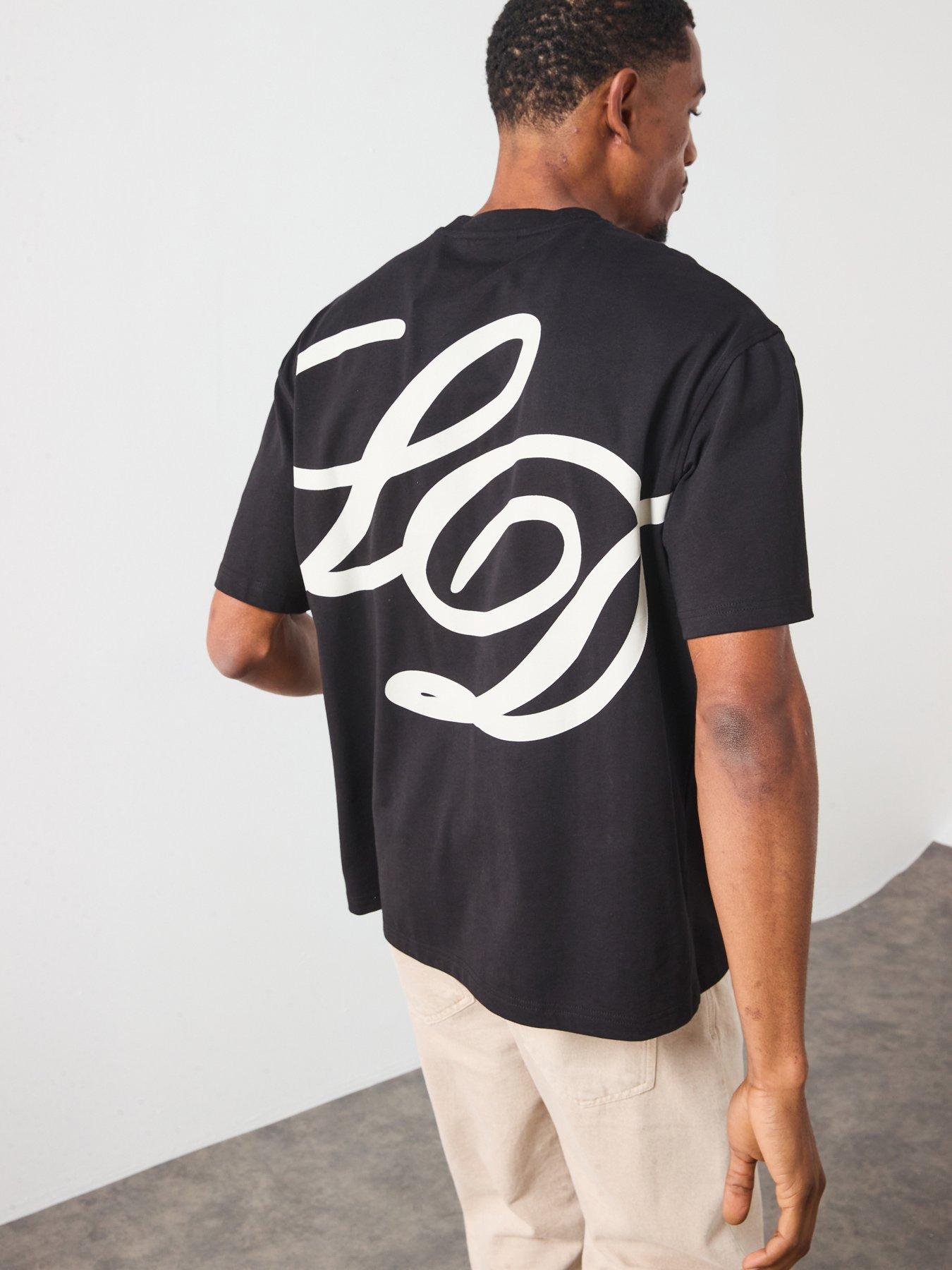 Les Deux Danton Large Back Initial Logo T-Shirt - Black