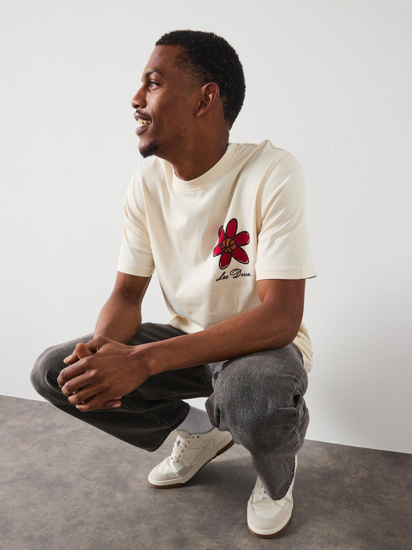 undefined Flower Basket Back Graphic T-Shirt - White