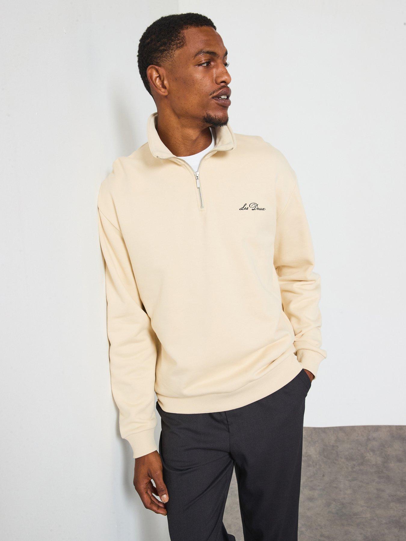 undefined Crew Half Zip Sweat - Light Beige