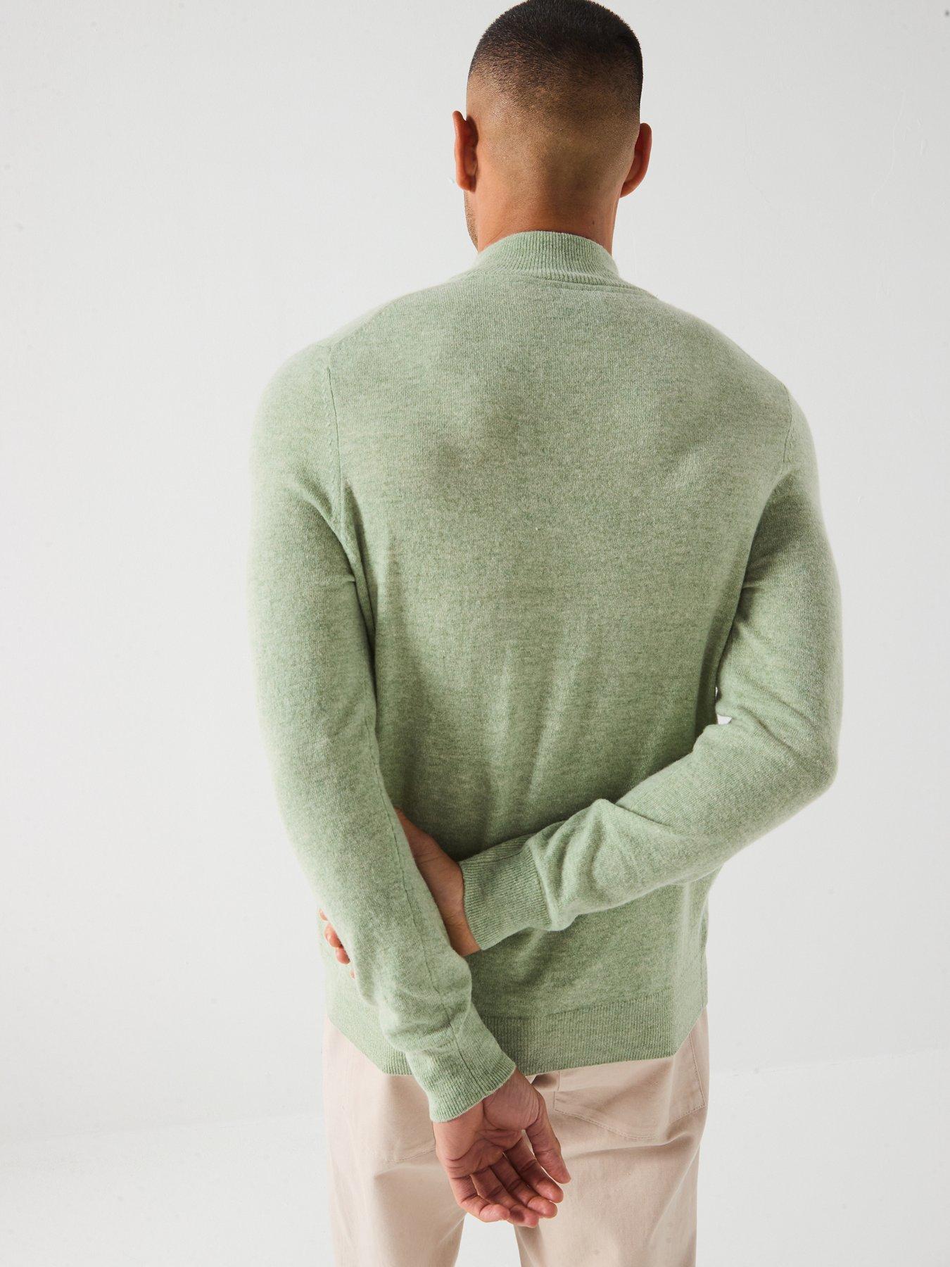 Image 6 of 6 of Lyle & Scott Lambswool Blend Quarter Zip Jumper- Green