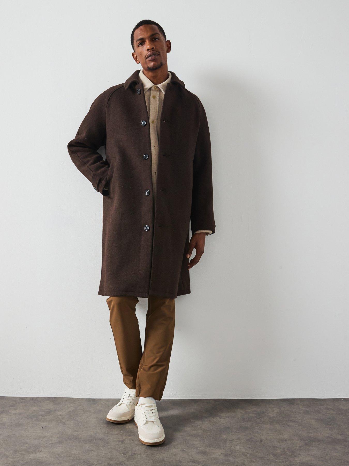Les Deux Michael Solid Wool Overcoat - Brown | Very