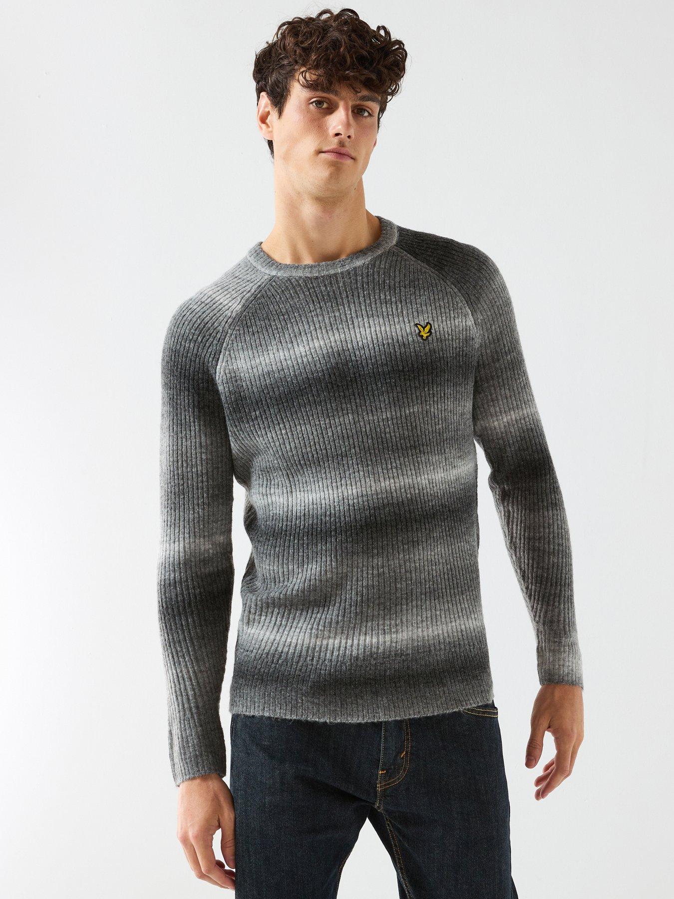Lyle & Scott Ribbed Ombre Knitted Jumper - Grey