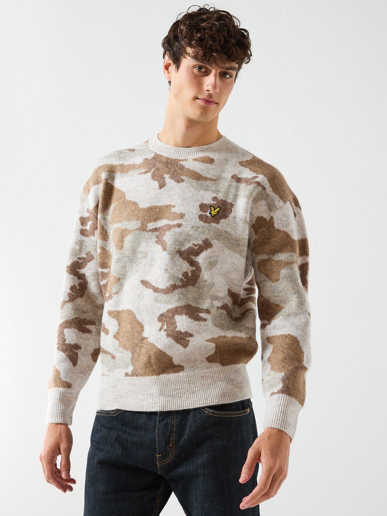 新品　BRIEFING MS CAMO JQ CREW NECK KNIT Lyle & Scott Brushed Camouflage Crew Neck Jumper - Brown | Very
