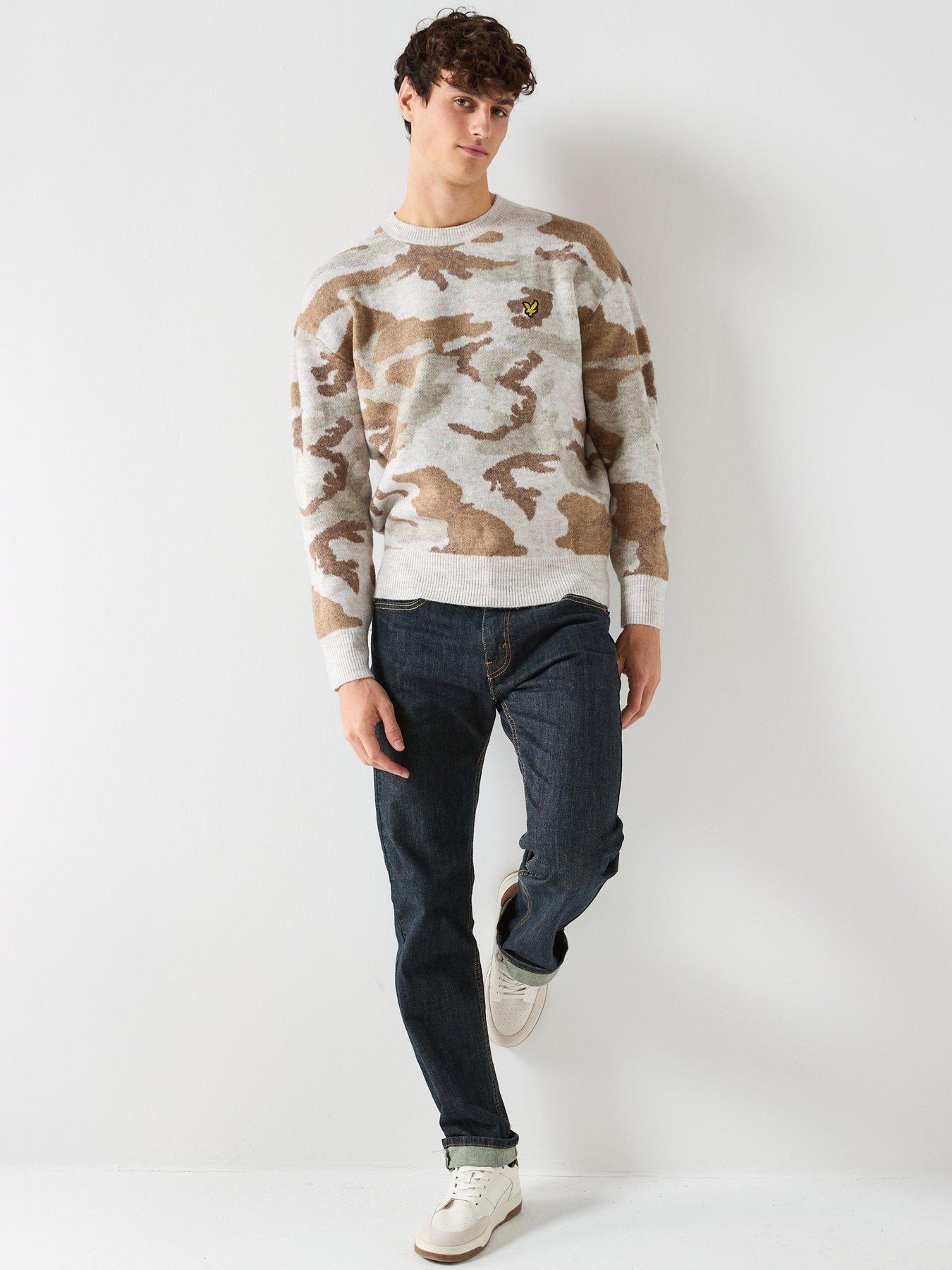 新品　BRIEFING MS CAMO JQ CREW NECK KNIT Lyle & Scott Brushed Camouflage Crew Neck Jumper - Brown | Very