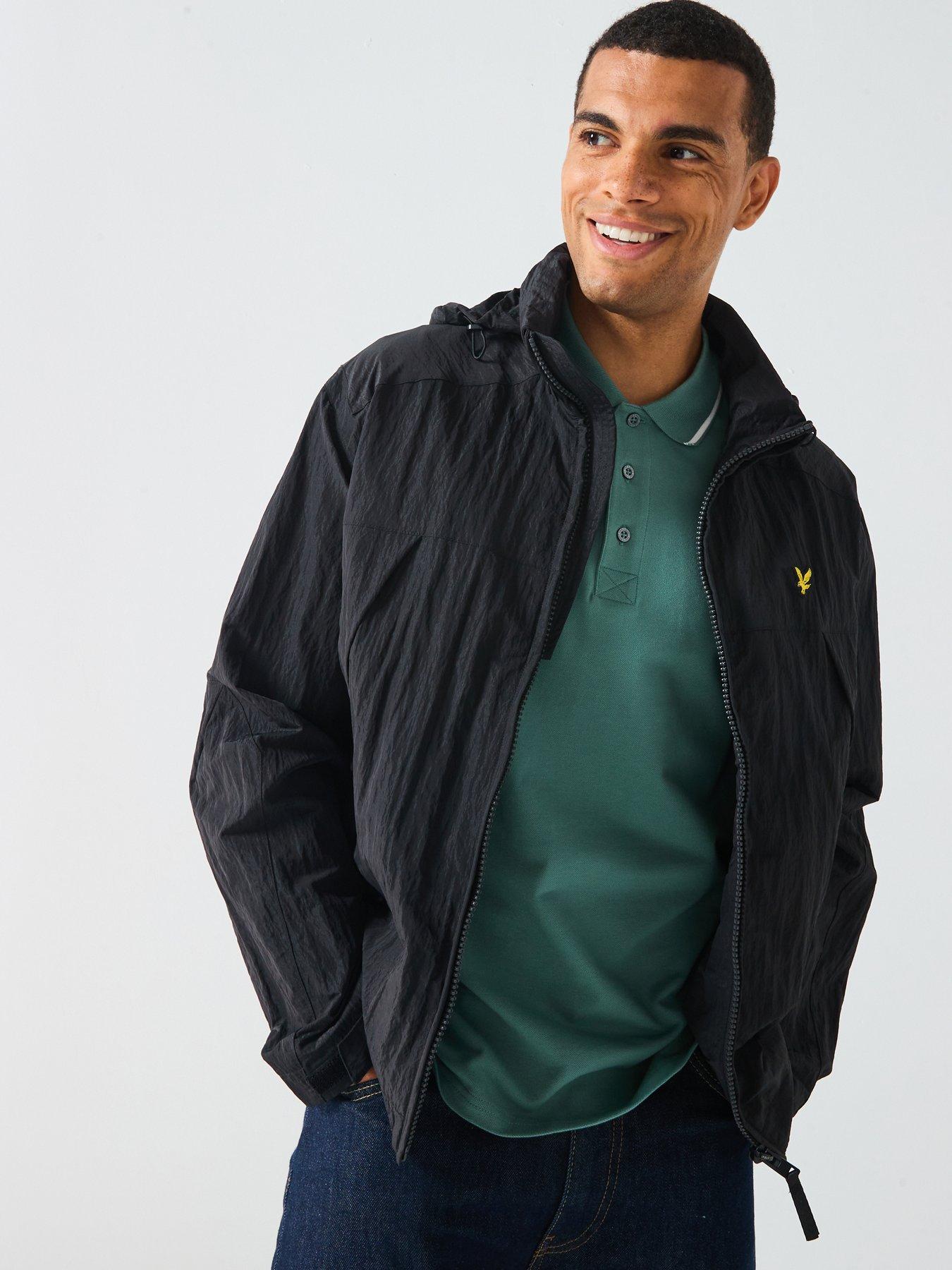 Lyle & Scott Fold Away Hood Jacket- Black, Black, Size M, Men