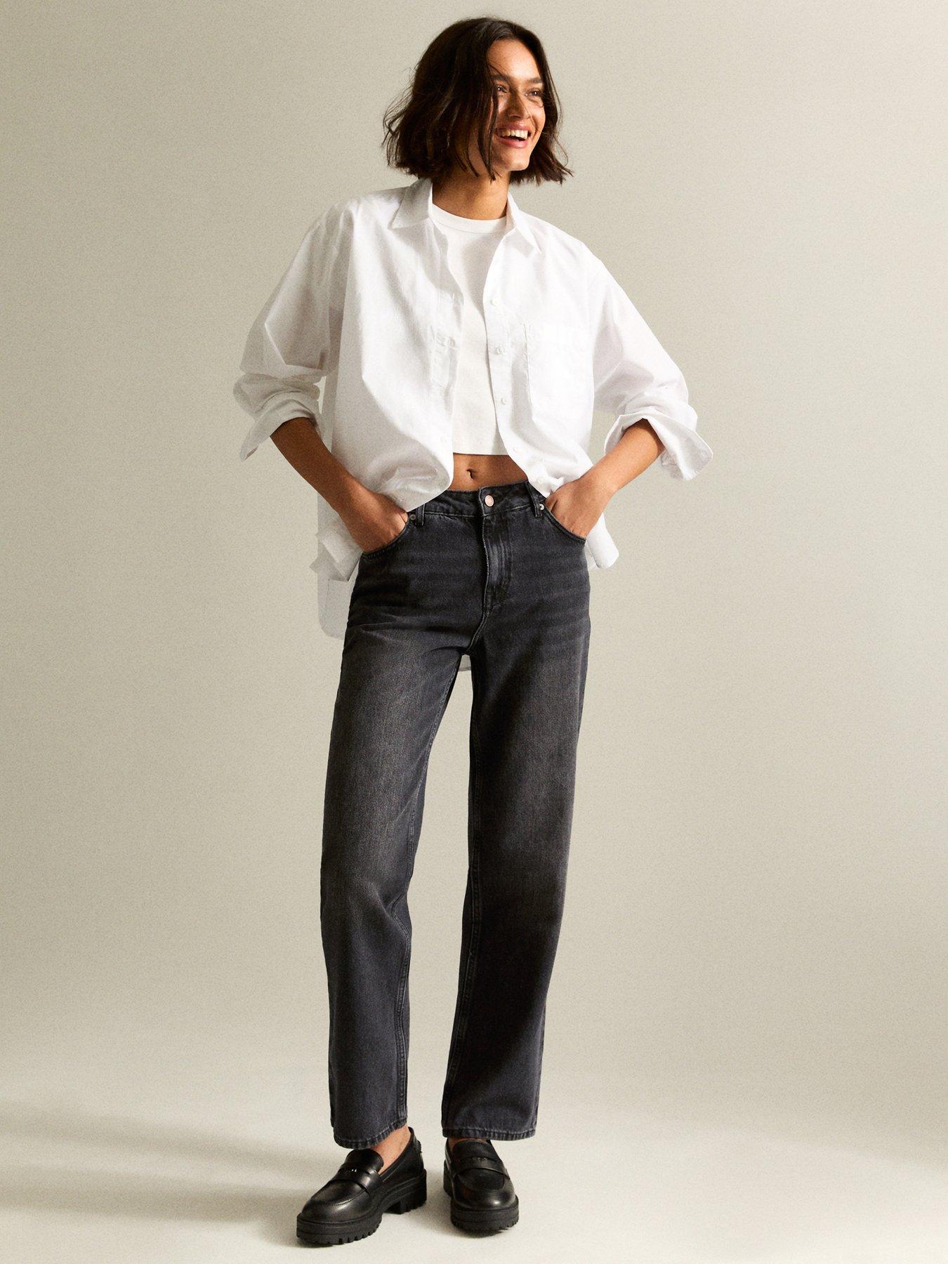 New Look Black Anica Straight Jeans