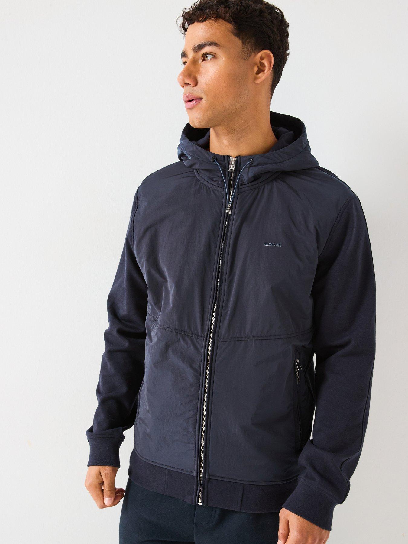 undefined Half Raglan Hybrid Hoodie- Navy