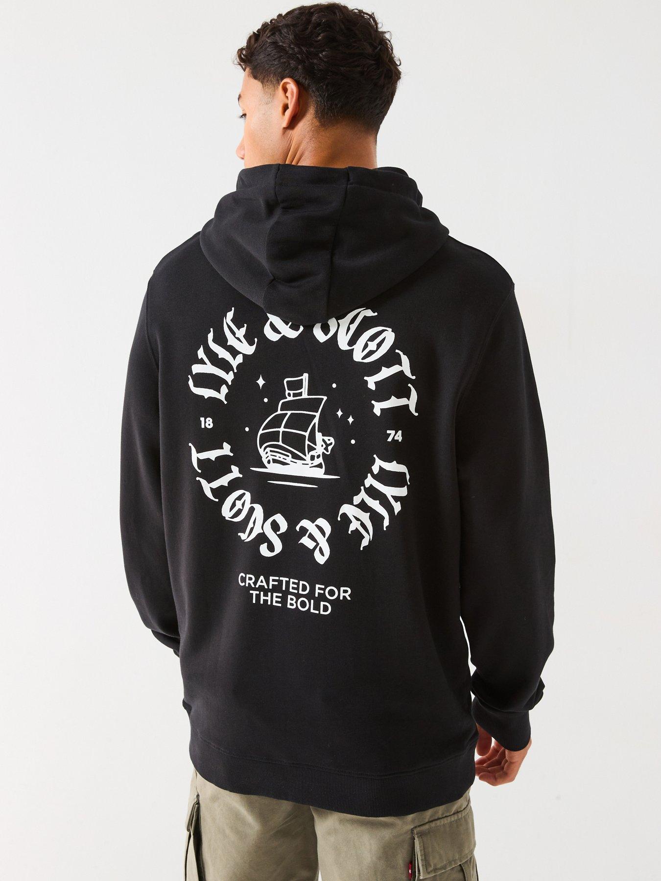 Lyle & Scott Ship Insignia Graphic Hoodie- Black