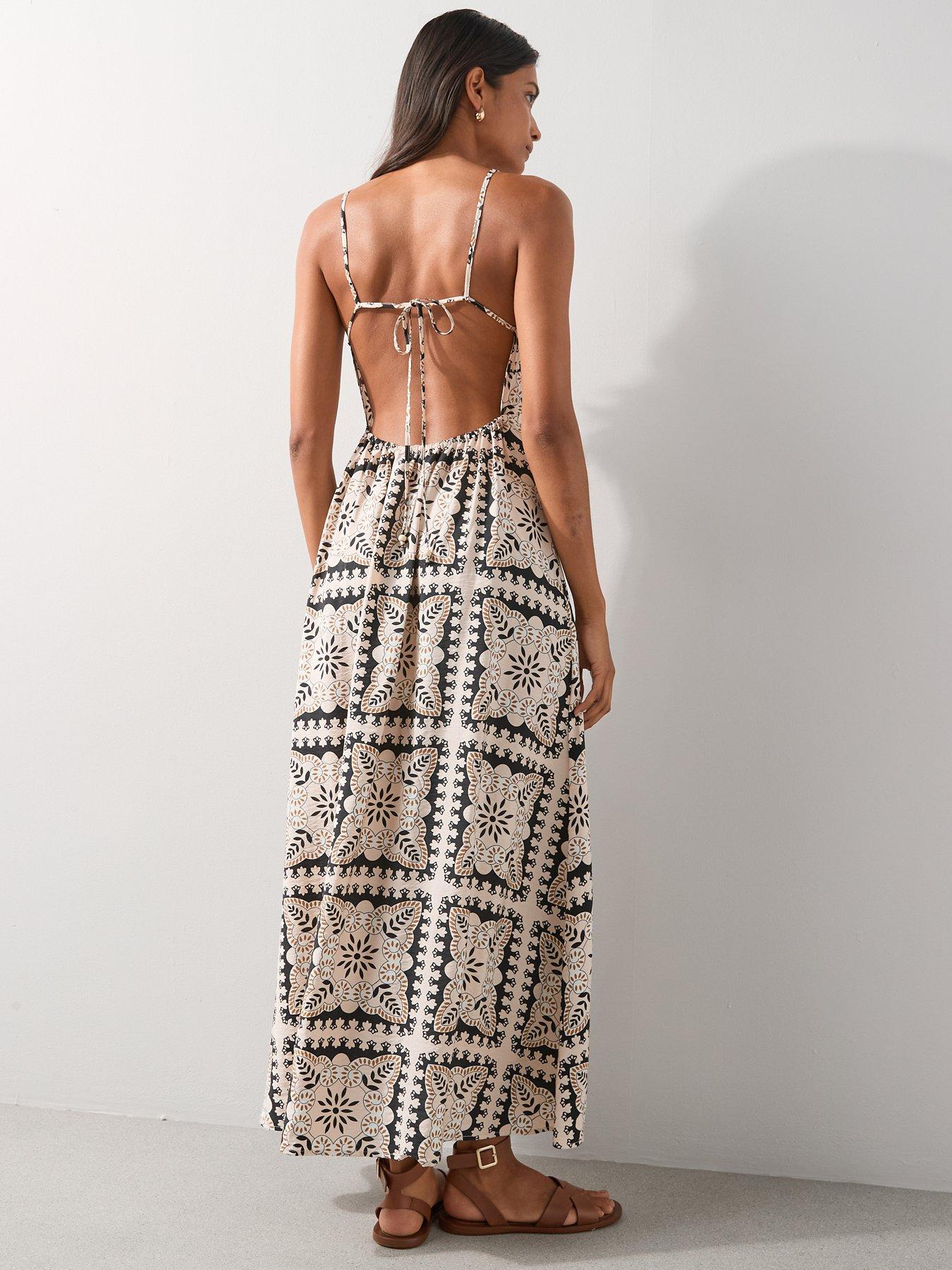 Image 2 of 7 of The Very Collection Tile Print Strappy Maxi Dress - Multi