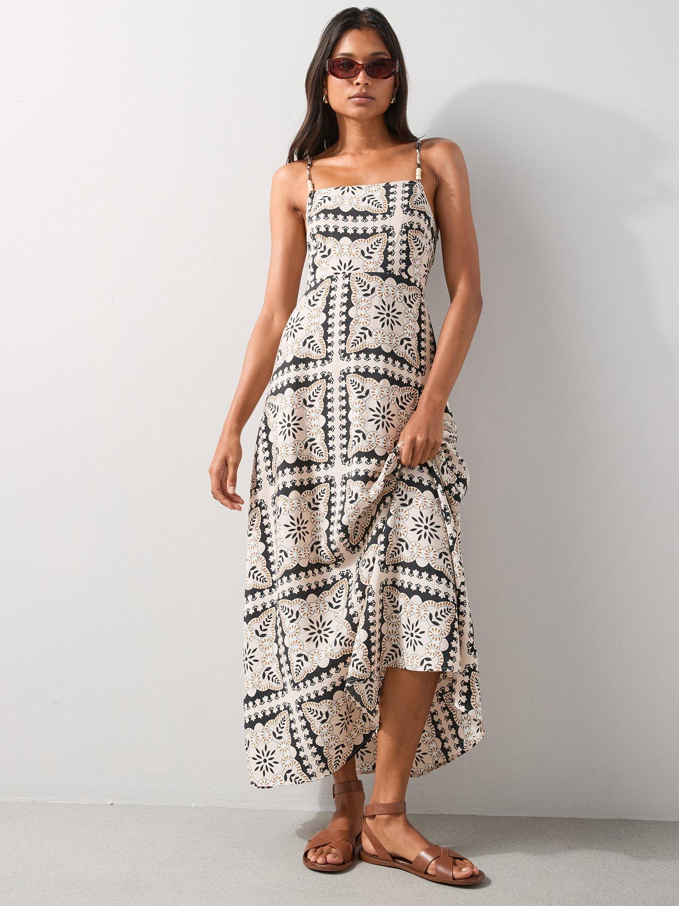 Image 3 of 7 of The Very Collection Tile Print Strappy Maxi Dress - Multi