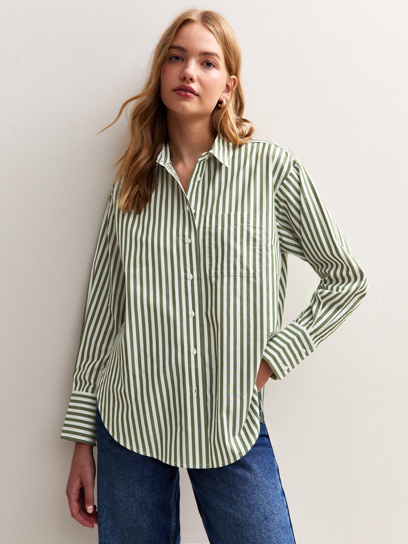 undefined Green Striped Shirt