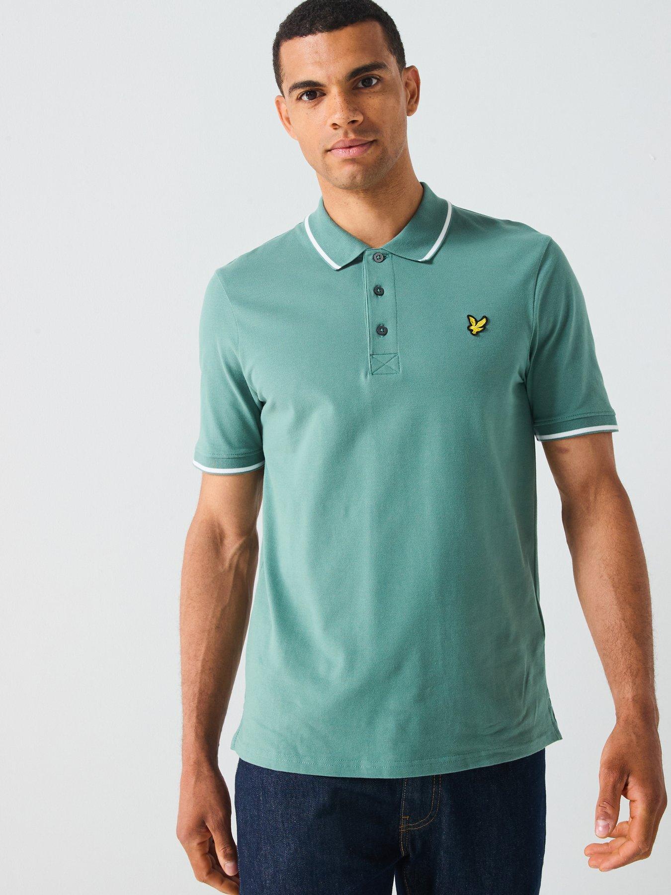 Lyle & Scott Tipped Polo Shirt- Green, Green, Size 2Xl, Men