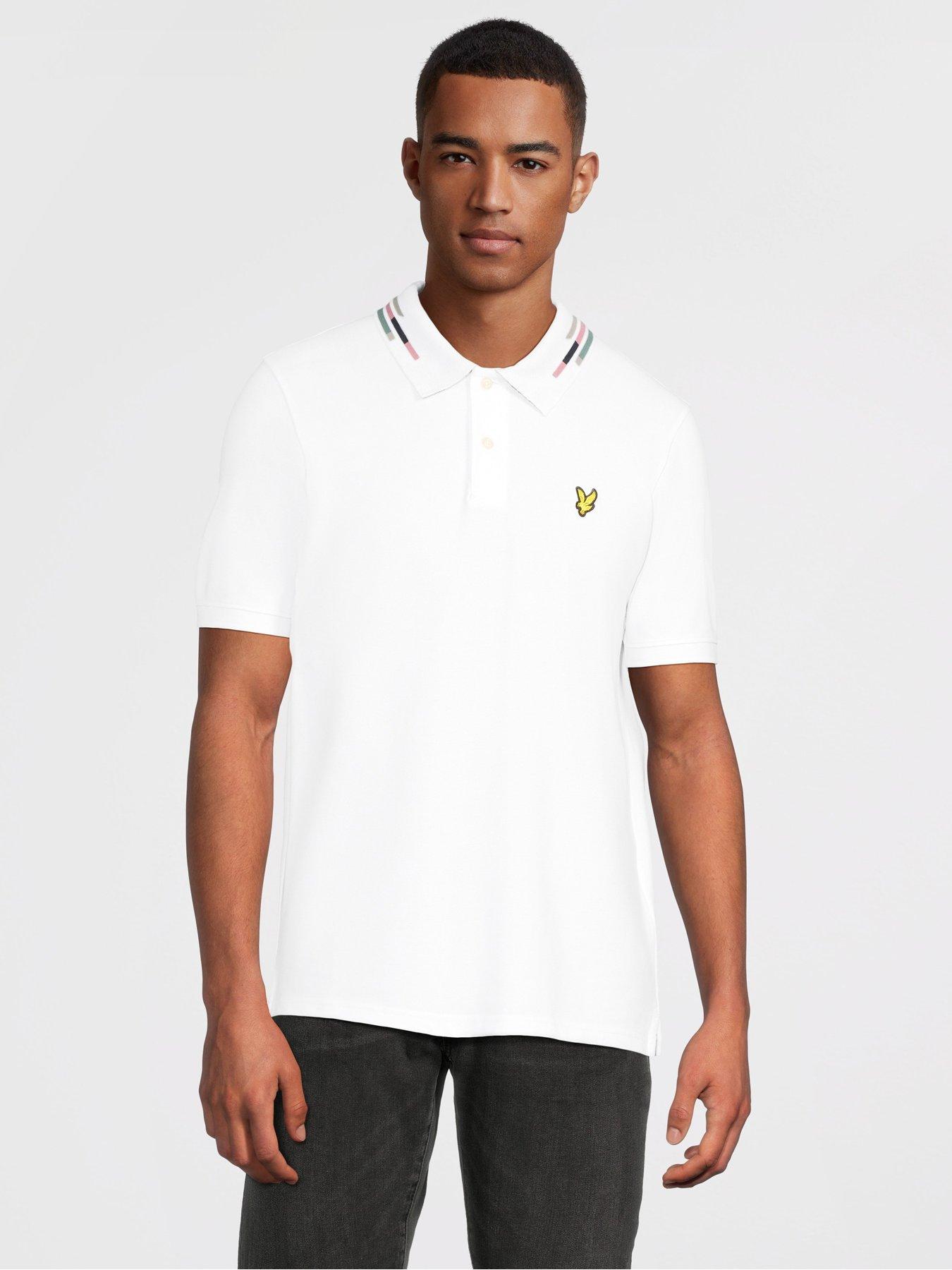 Lyle & Scott Striped Tipped Polo Shirt, White, Size 2Xl, Men