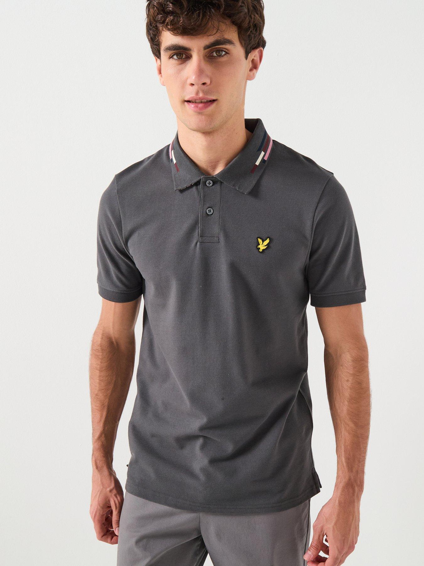 Mens Lyle & Scott Grey Blue Striped Long Sleeve Shirt Size M