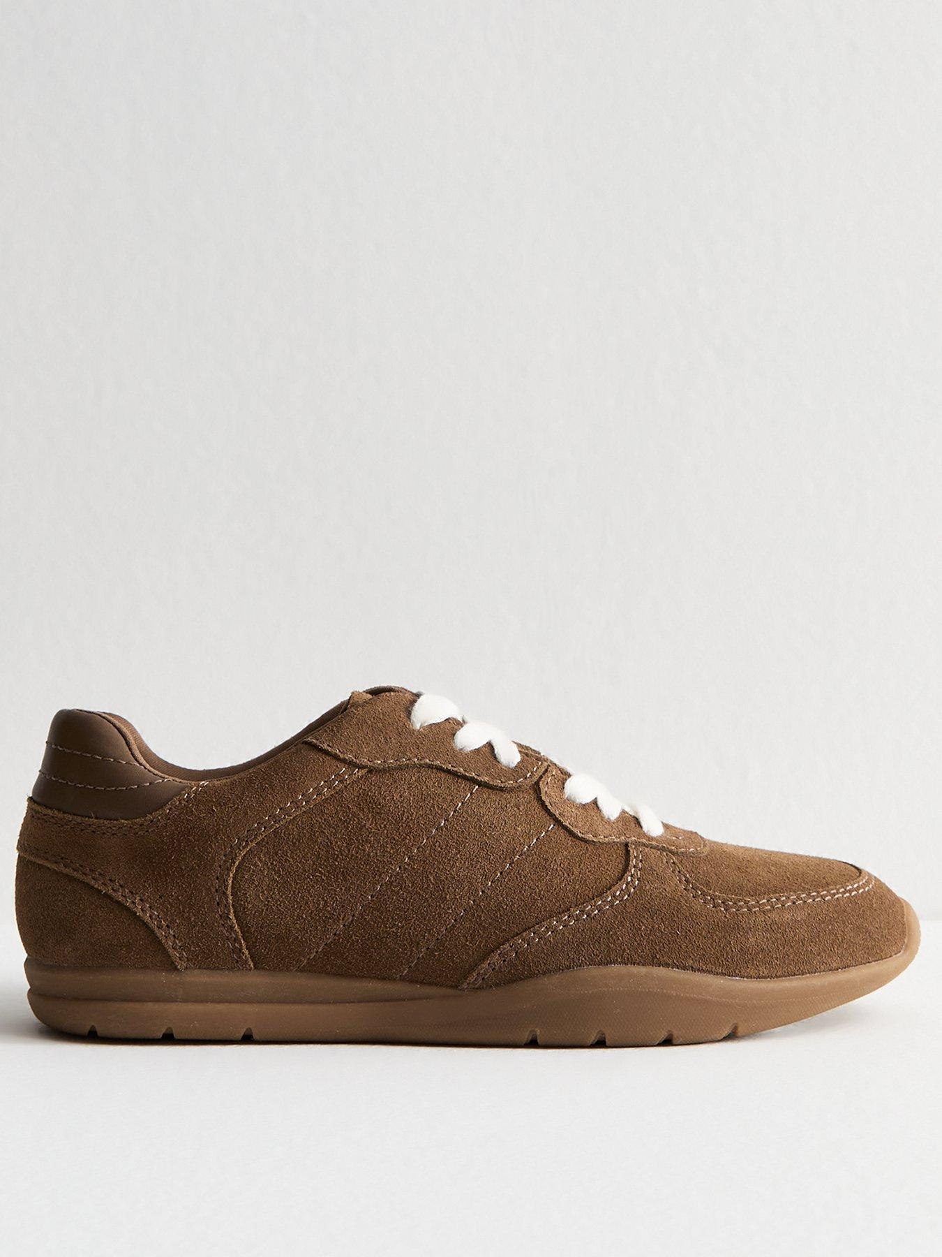 undefined Tan Suede Lace Up Trainers