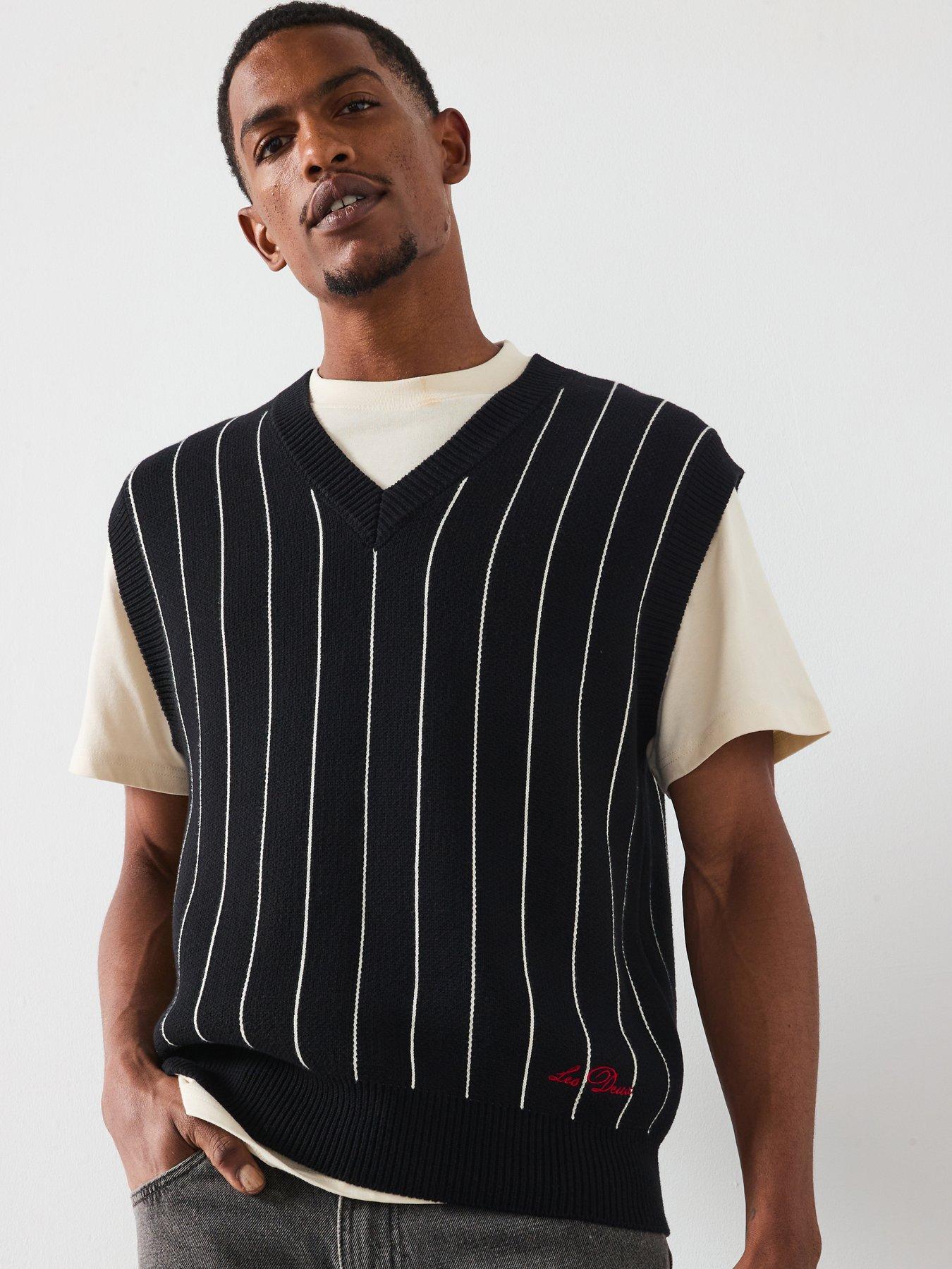 undefined Gaston Jacquard Pinstripe Knitted Jumper - Black