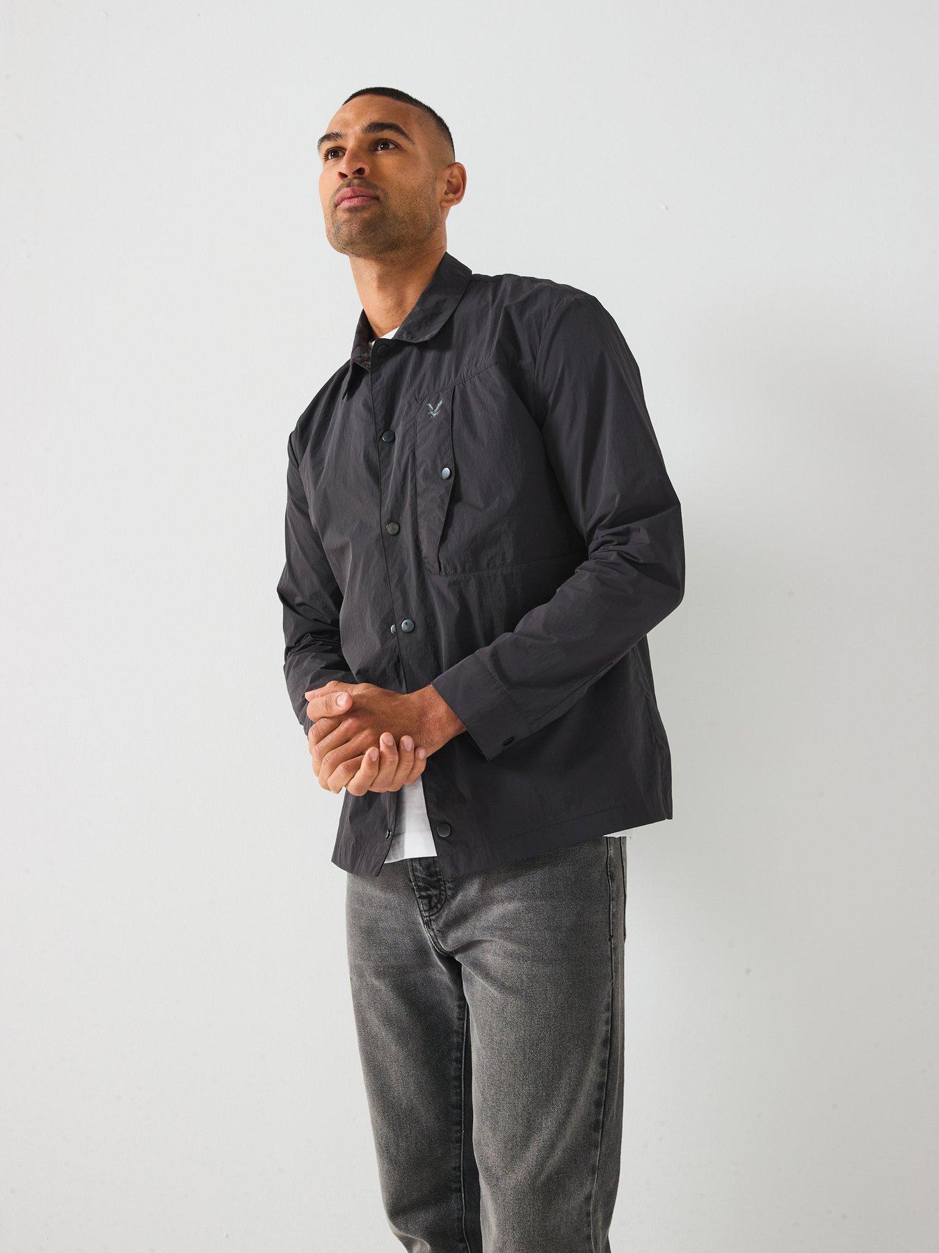 Lyle & Scott Crinkle Nylon Overshirt- Black