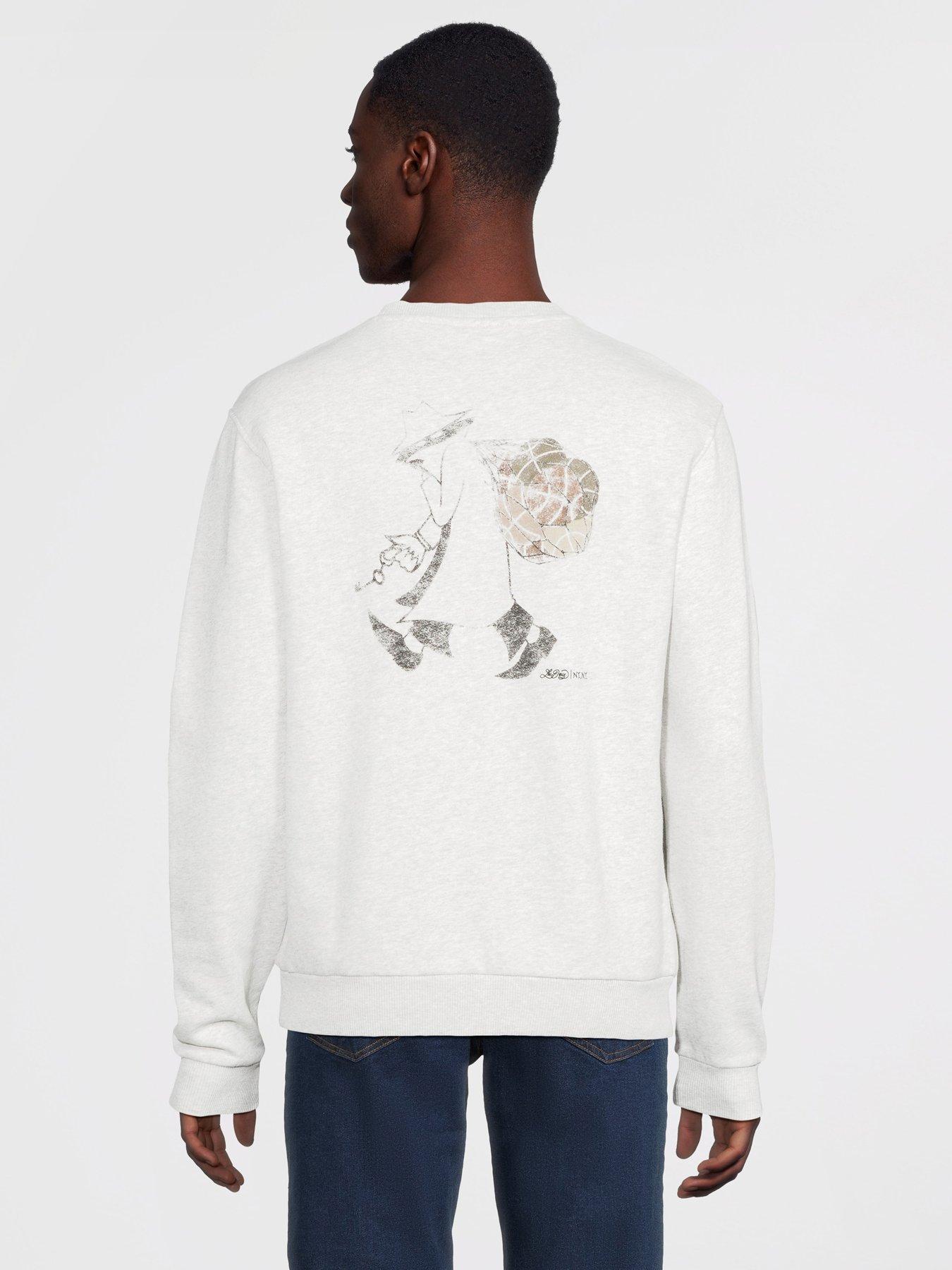 Les Deux Brandon Thief Back Graphic Crew Sweat - Light Grey