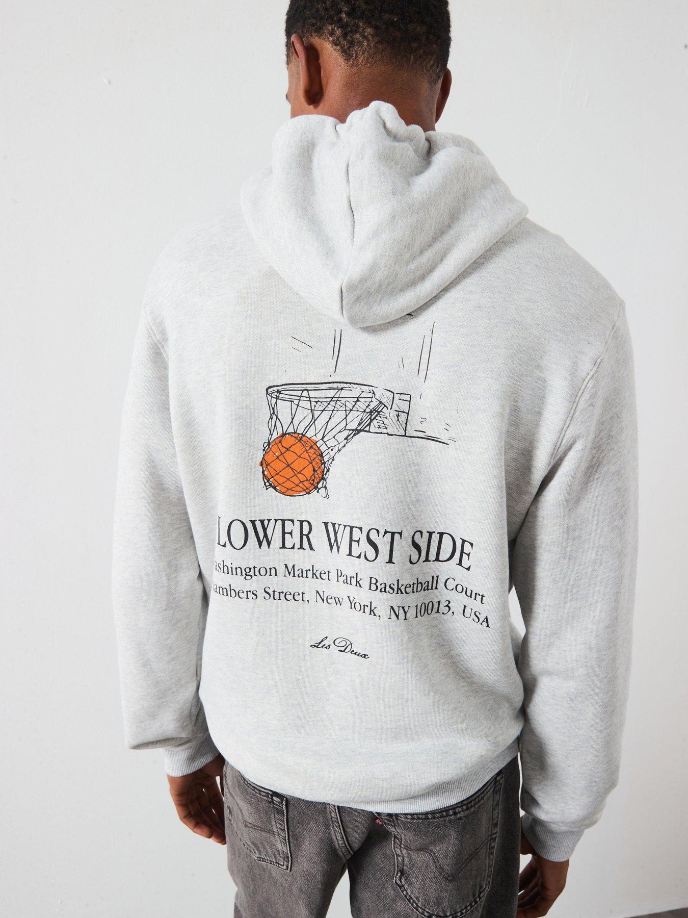 Les Deux West Side Back Graphic Overhead Hoodie - Light Grey