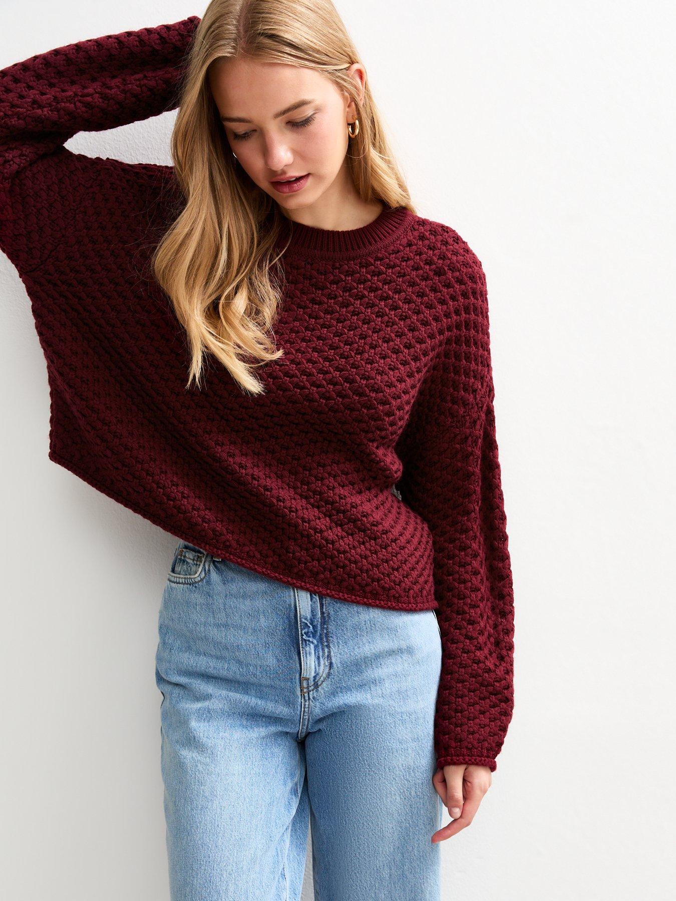 undefined Burgundy Stitch Knit Jumper - Red