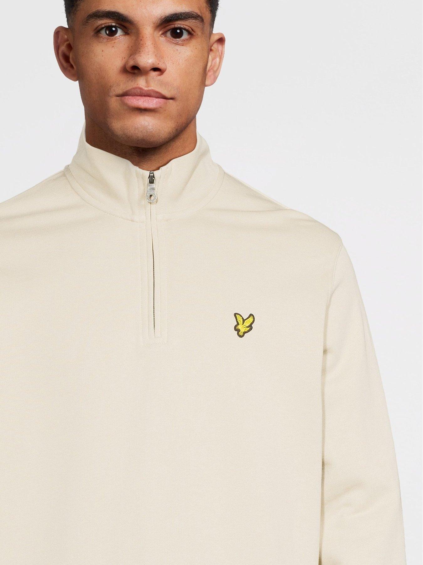 Lyle & Scott Loopback Quarter Zip Sweat- Cream | Very