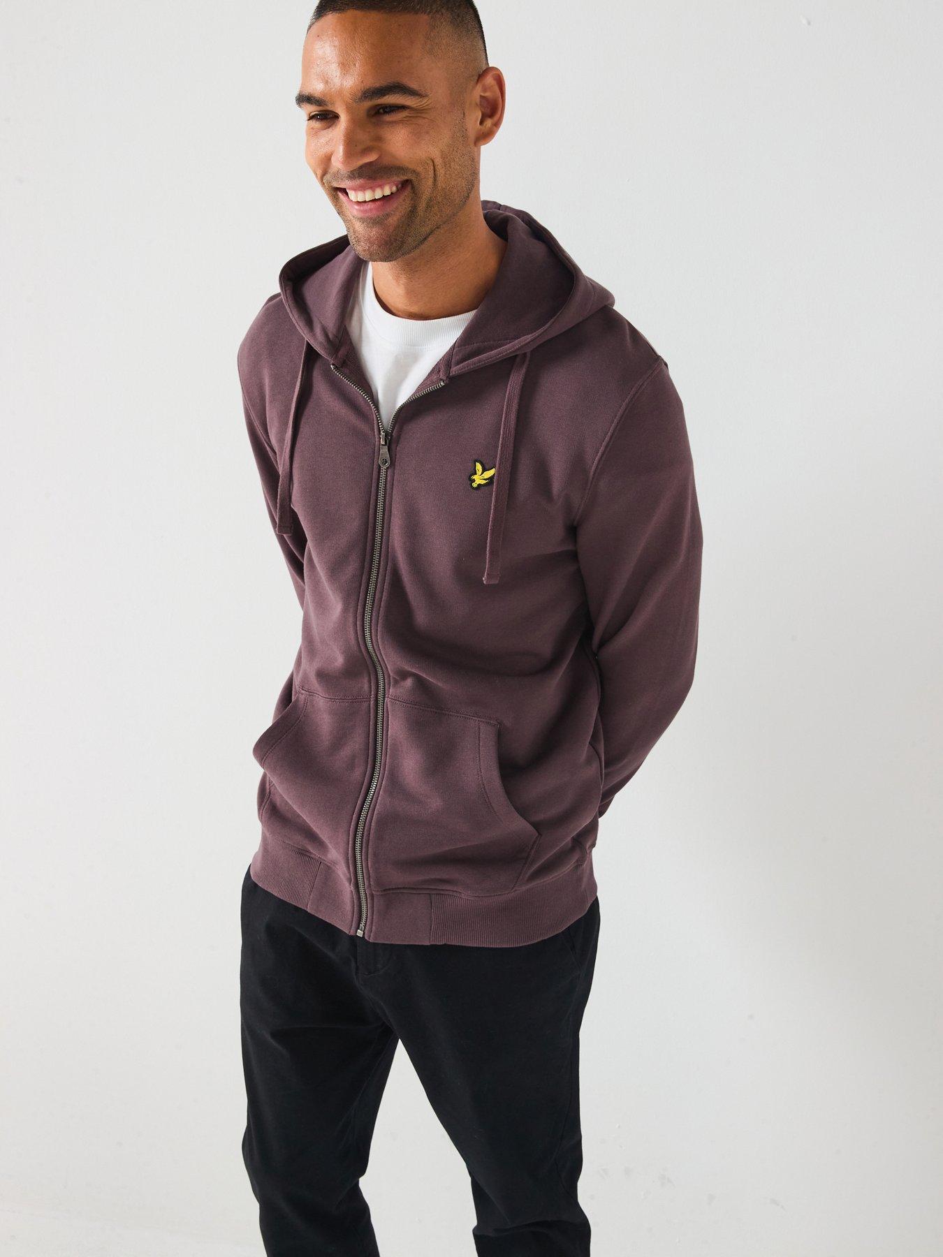 Lyle & Scott Zip Through Hoodie- Brown, Brown, Size 2Xl, Men