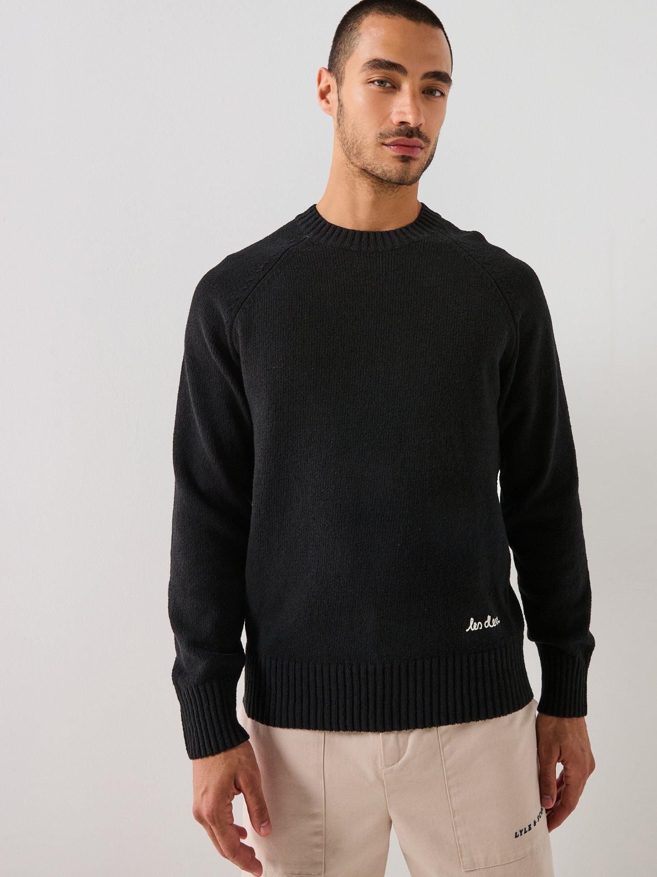 Les Deux Brad Crew Neck Knitted Jumper - Black