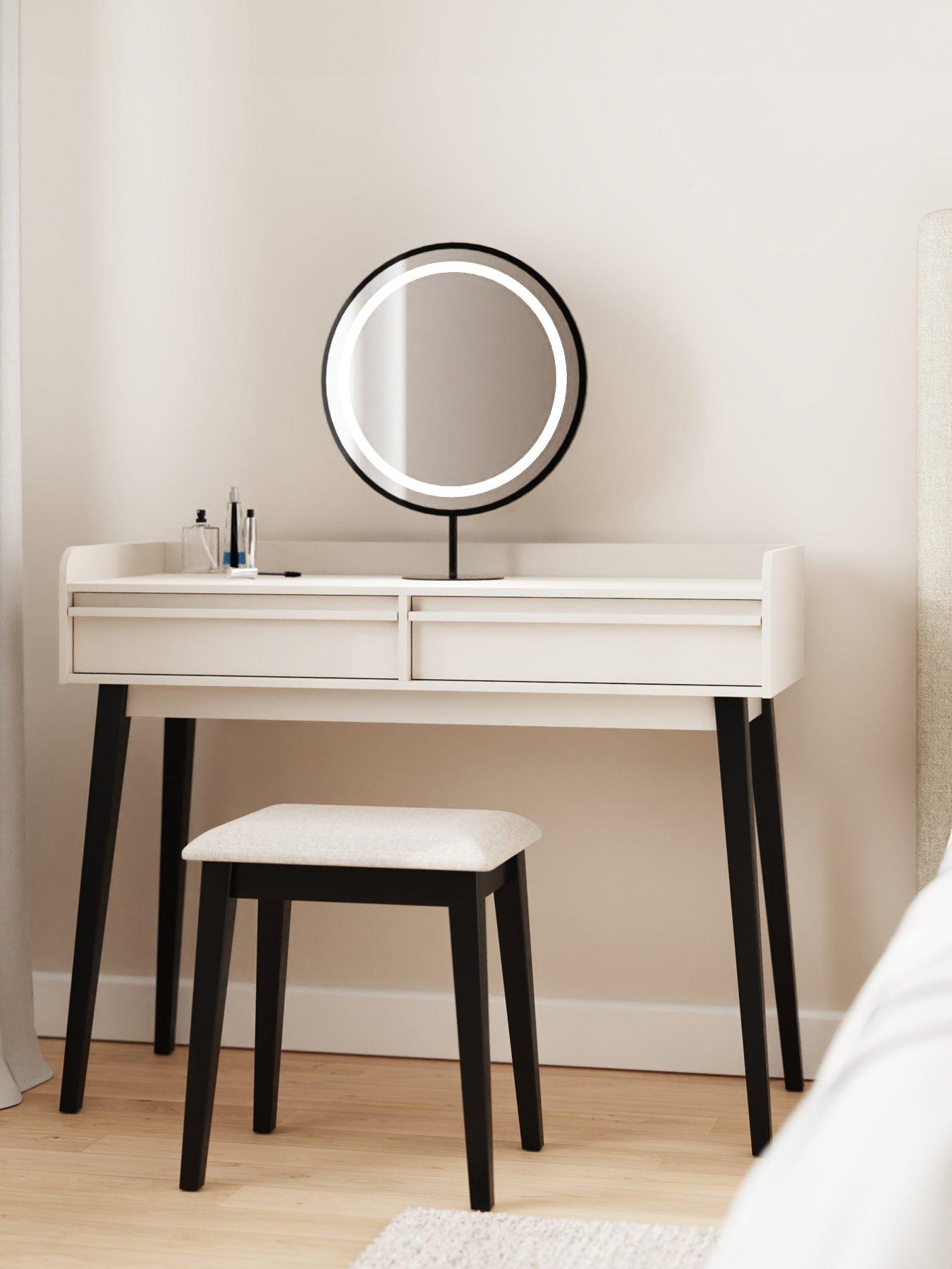 GFW Phoebe Dressing Table with LED Mirror  &  Stool