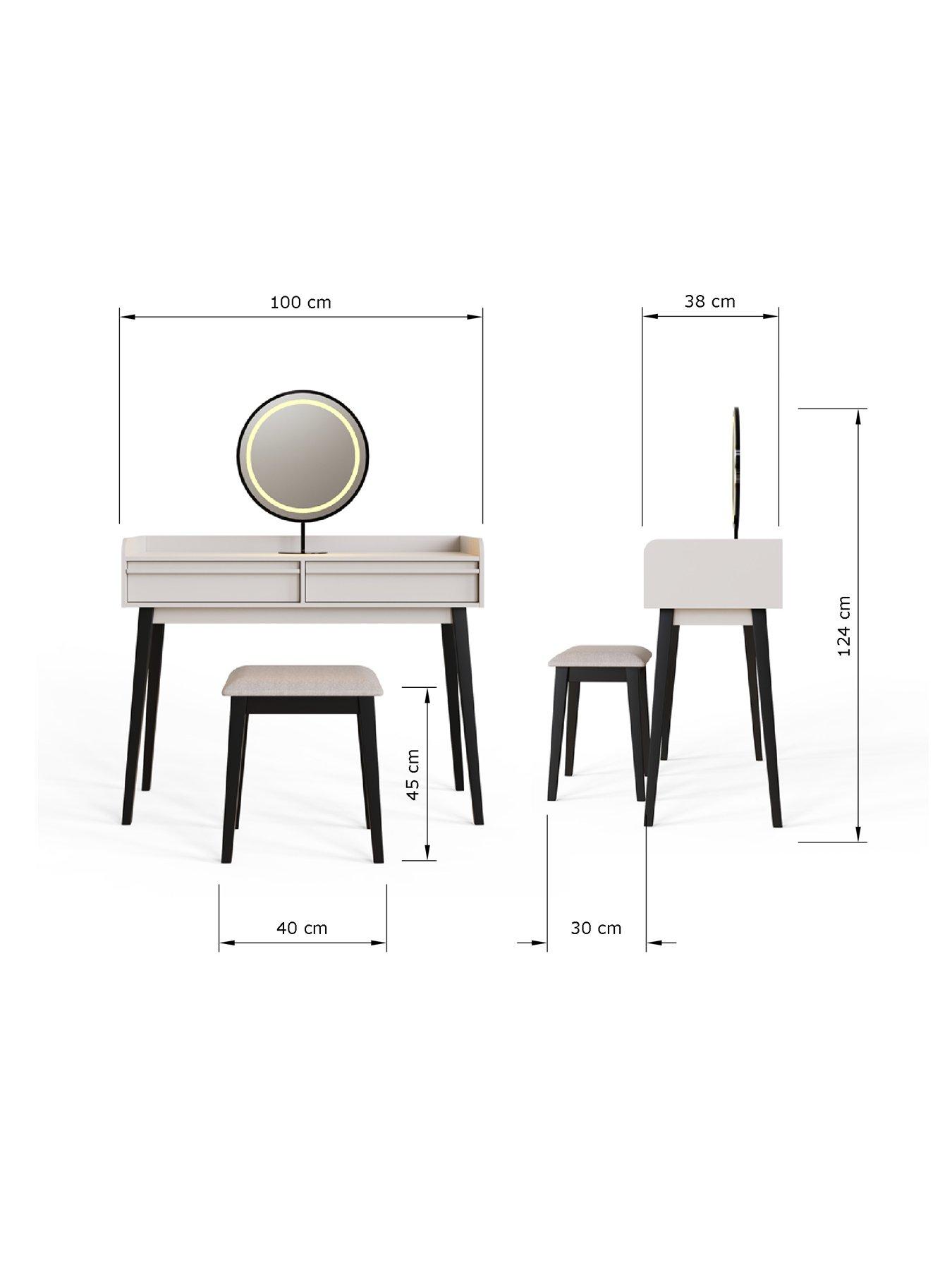 Image 7 of 7 of GFW Phoebe Dressing Table with LED Mirror & Stool