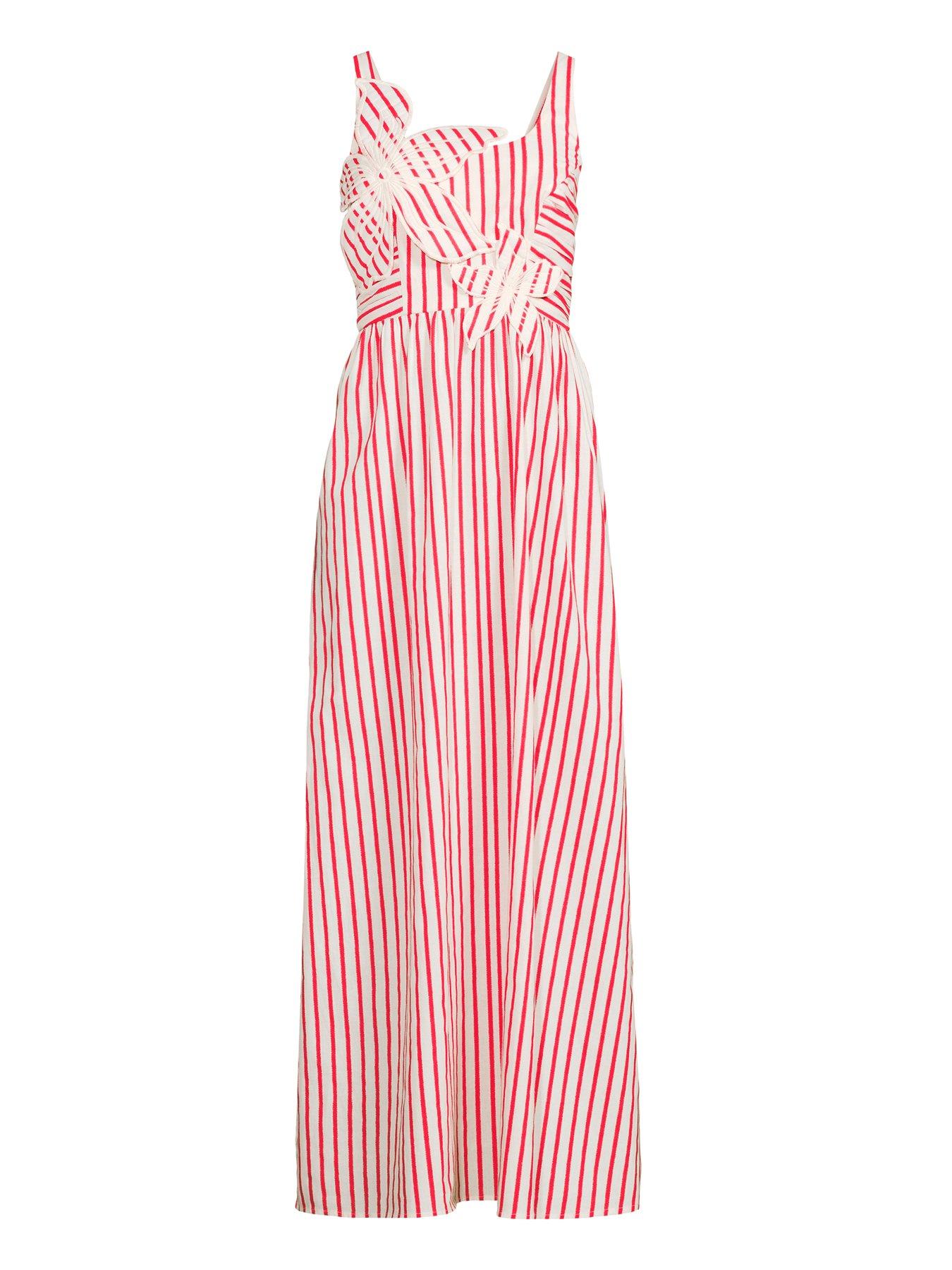 Image 7 of 7 of The Very Collection Floral Stripe Beach Maxi Dress - Red
