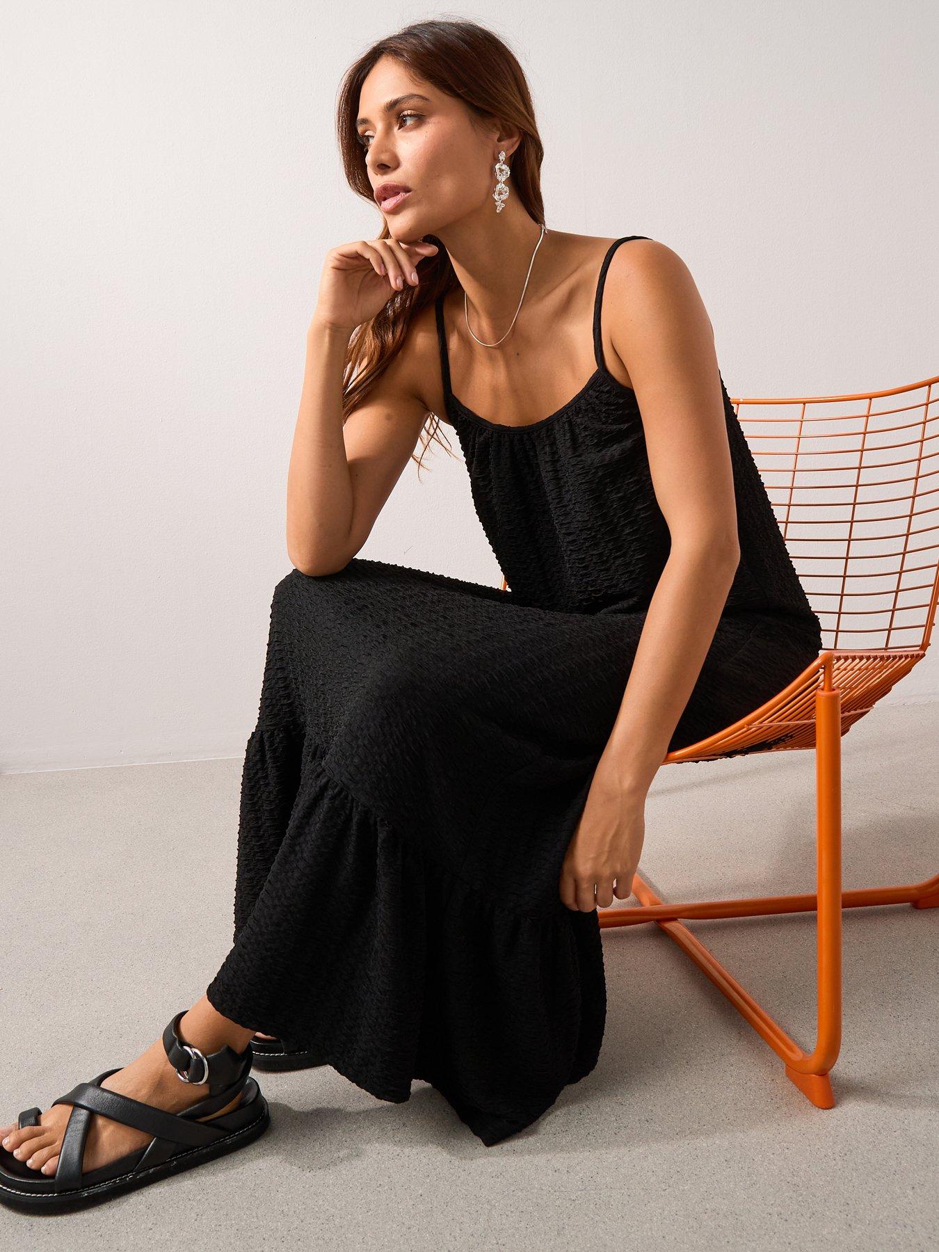 black beach dresses uk Black Sleeveless Short Cotton Beach Dress – Lindsey Brown