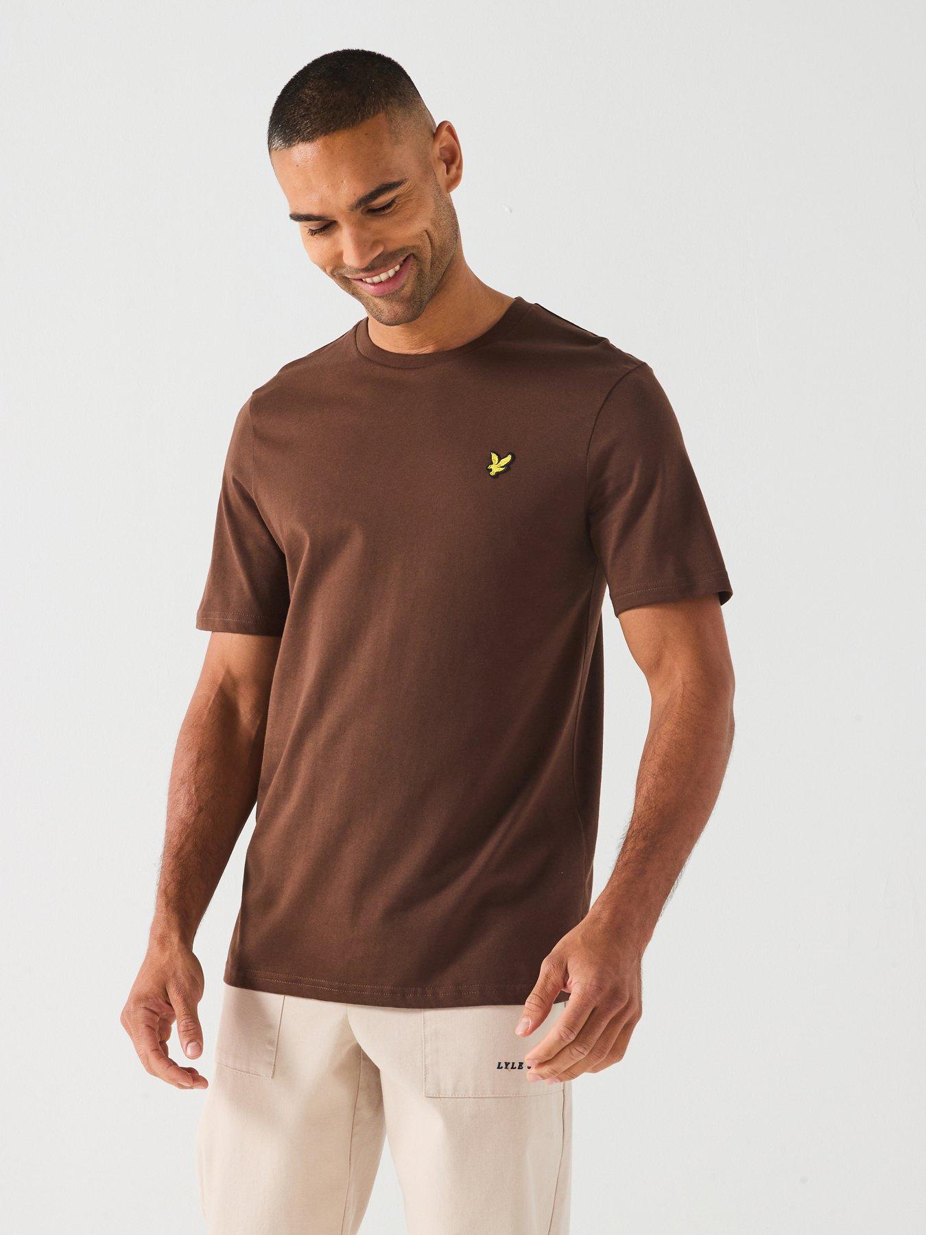 Lyle & Scott Plain T-Shirt- Brown, Brown, Size M, Men